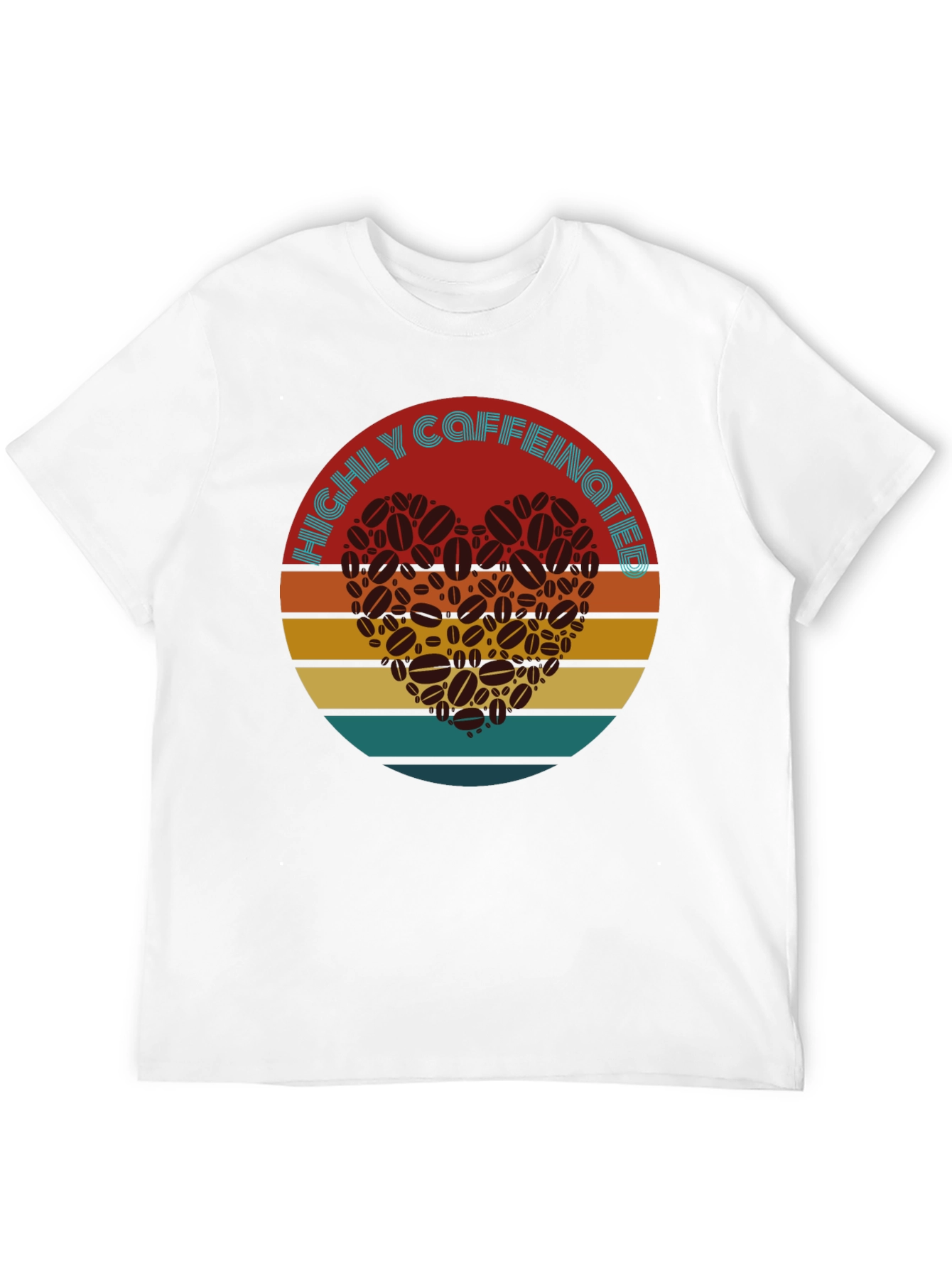Black Highly Caffeinated Coffee Bean Heart T-Shirt view 12