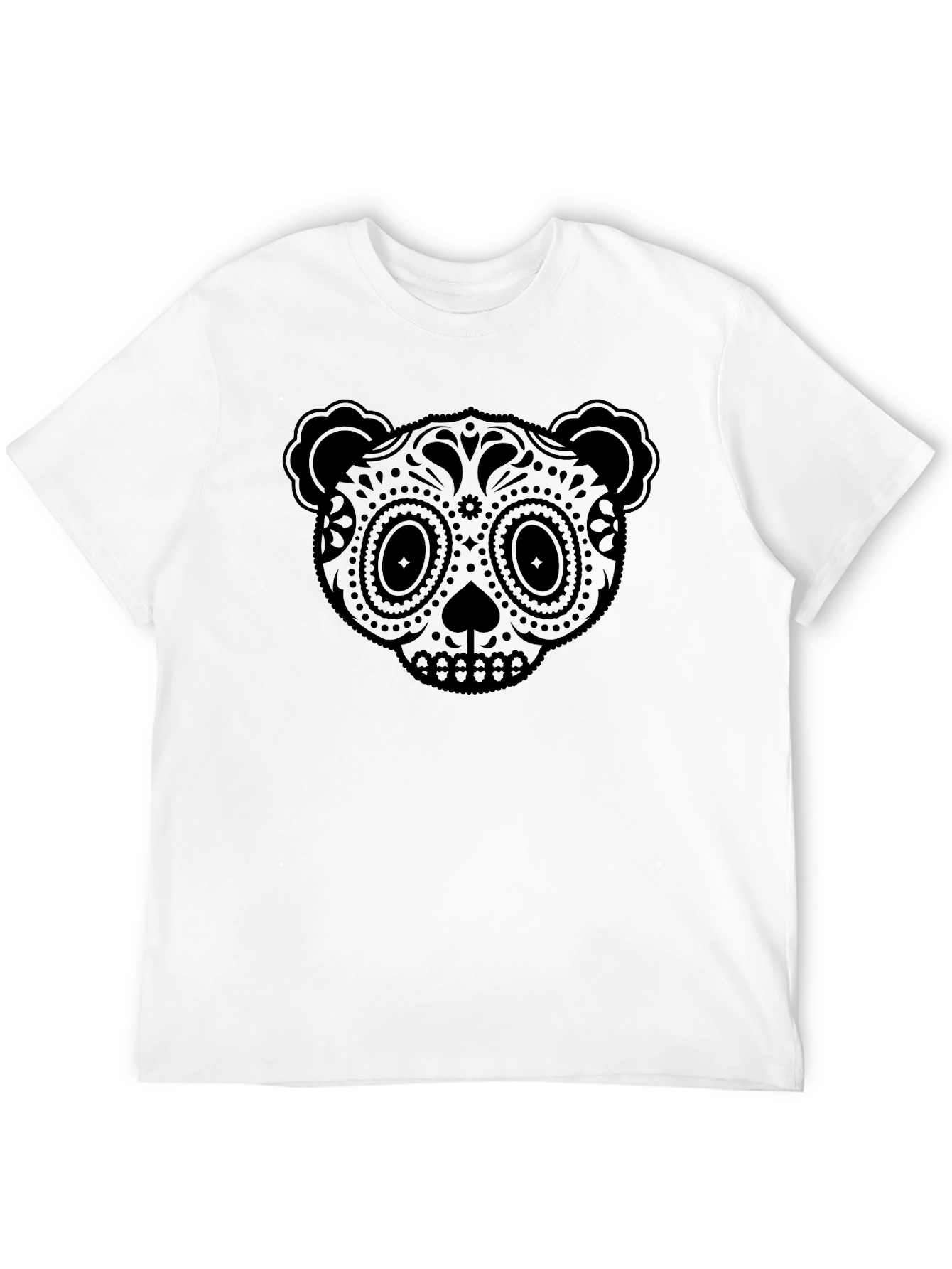 Black Sugar Skull Panda Graphic Tee - Men's Black T-Shirt view 12