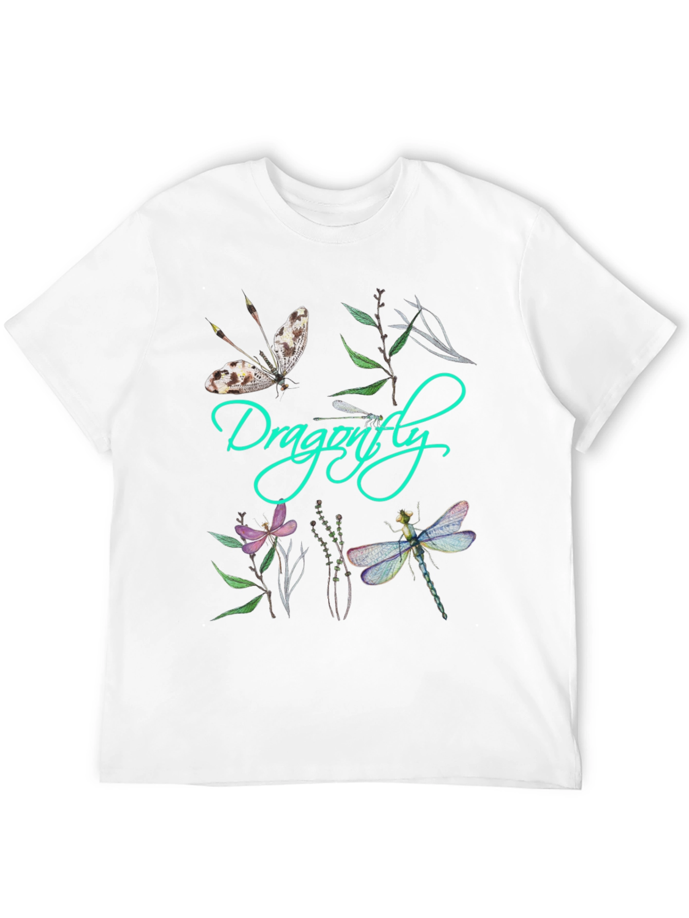 Dragonfly Graphic Print Black T-Shirt - 12