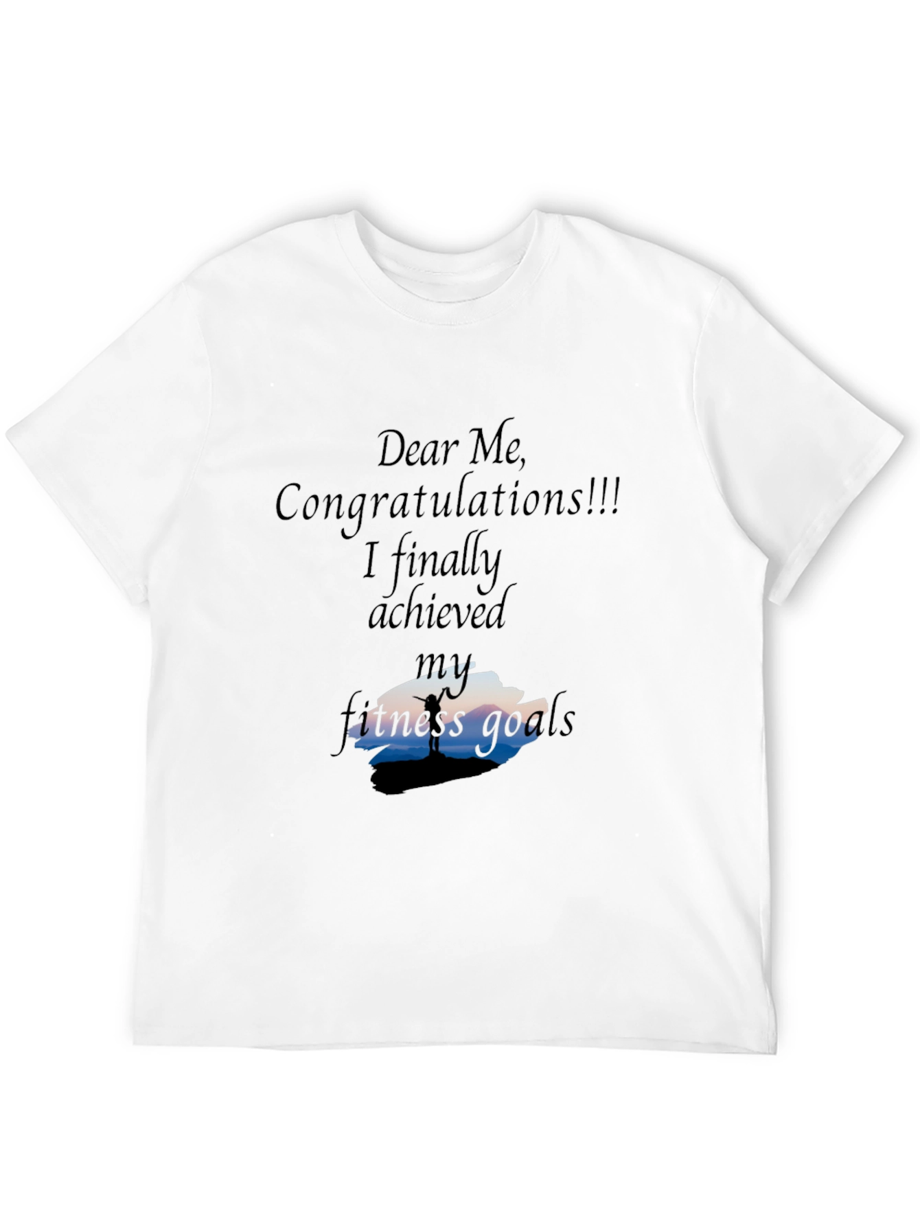 Black Fitness Goals Achieved T-Shirt view 12