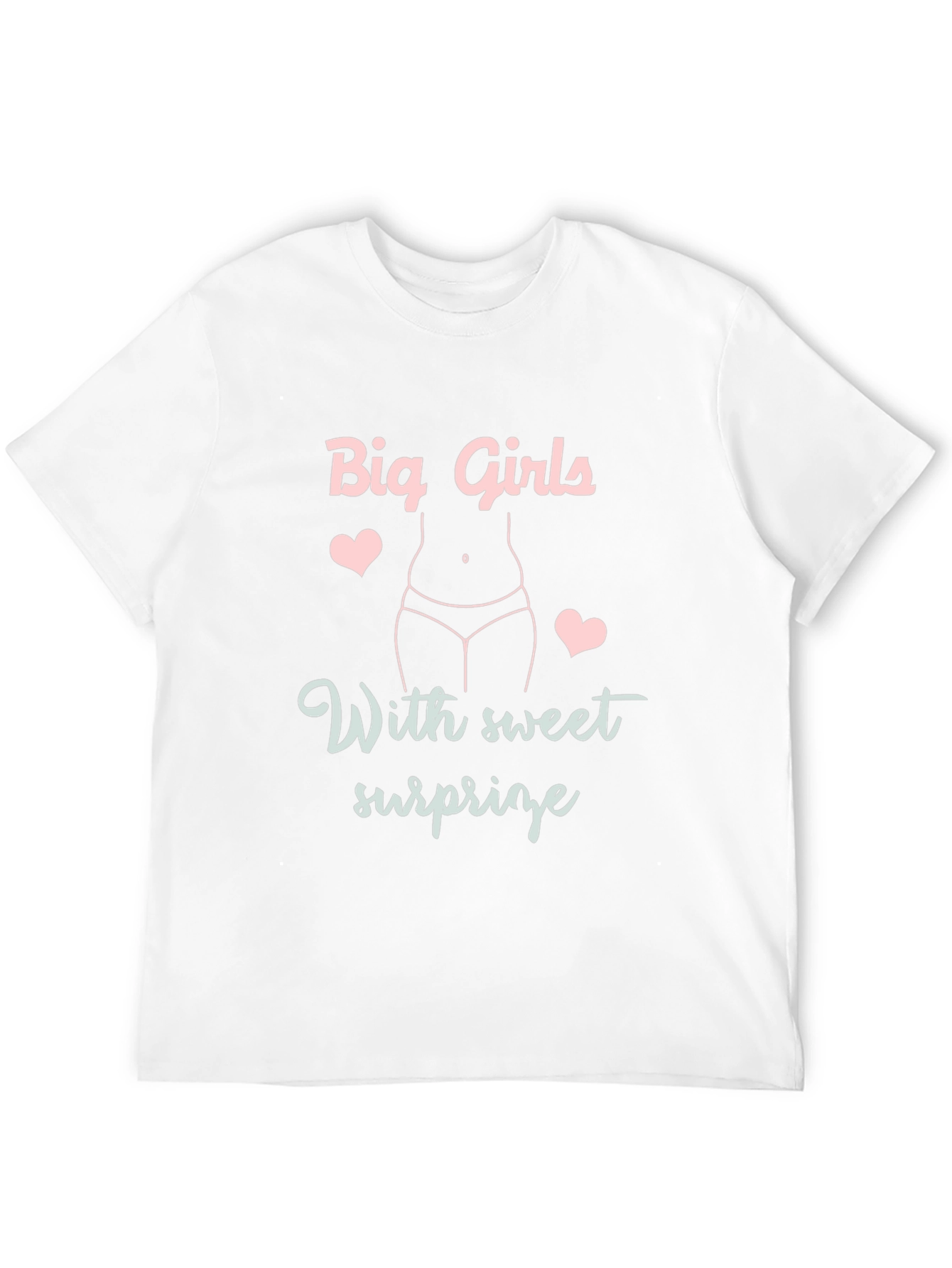 Black Big Girls With Sweet Surprise Black Graphic Tee Shirt view 12