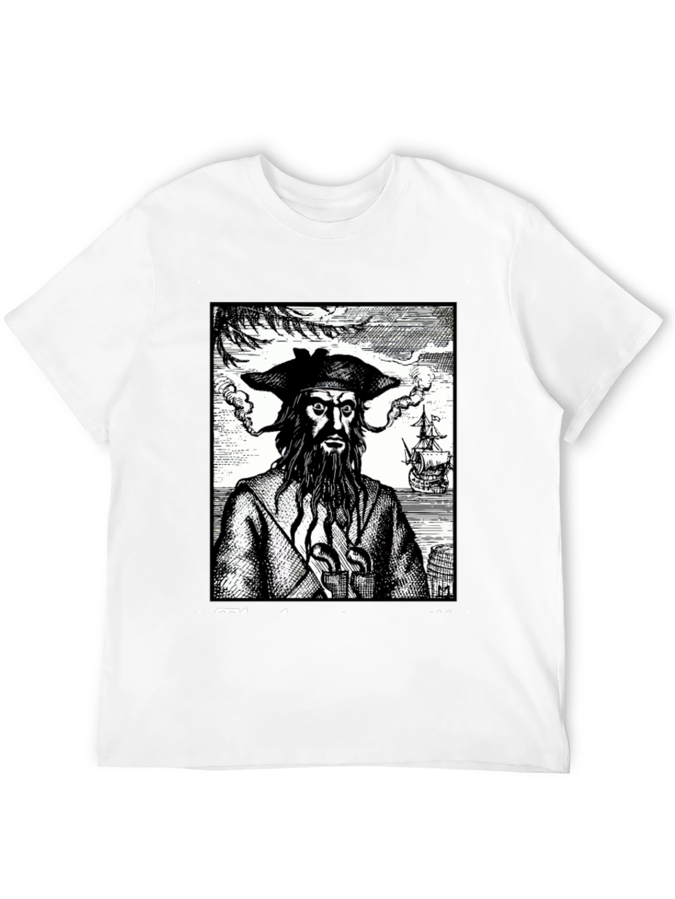 Blackbeard Pirate Graphic Tee - Classic Novelty Shirt - 12