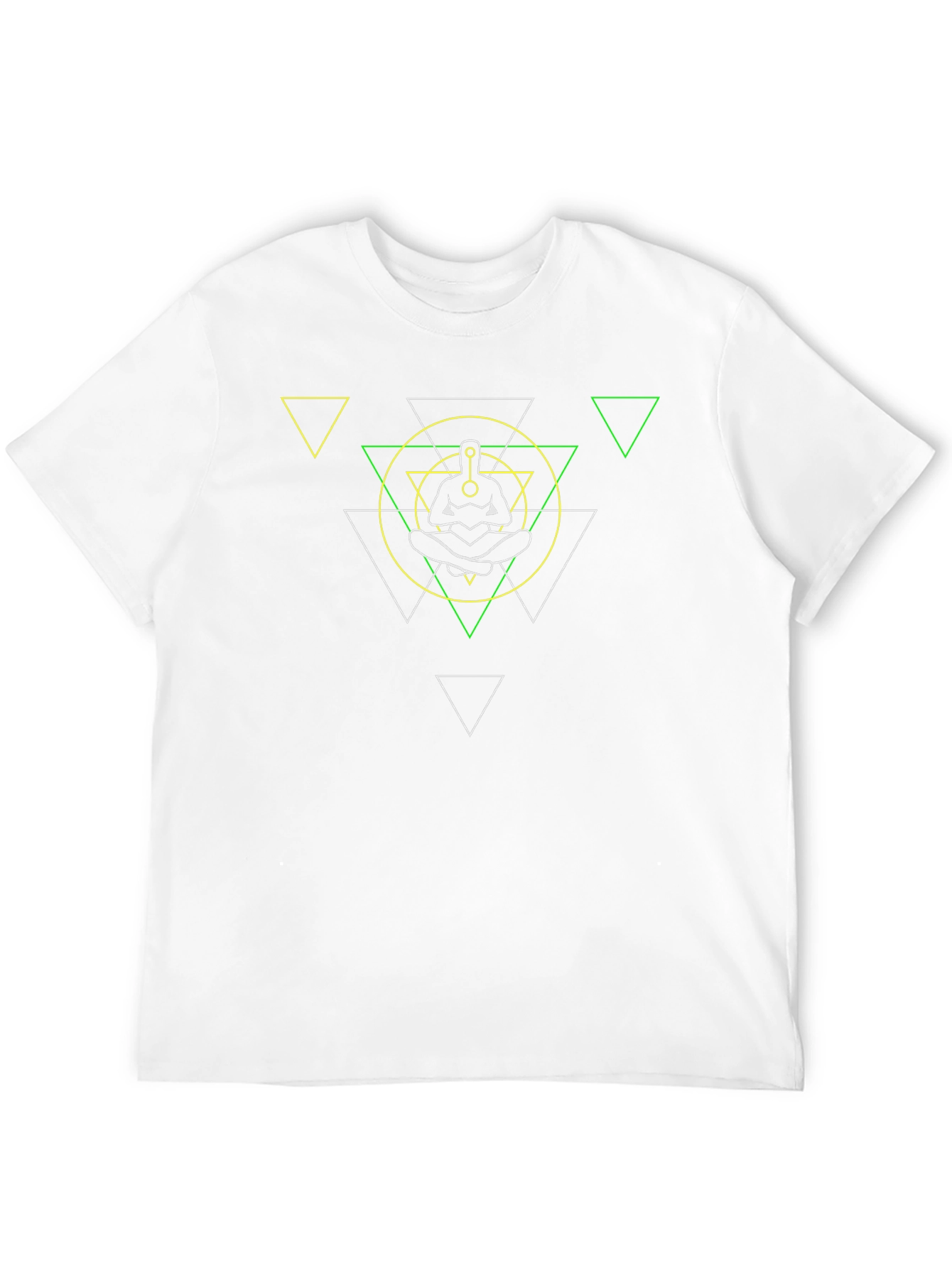 Black Geometric Meditation T-Shirt - Relaxed Fit view 12