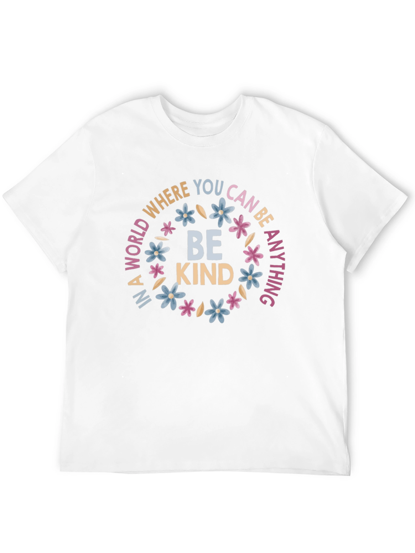 Black Be Kind Graphic Tee - Inspirational Floral Design view 12