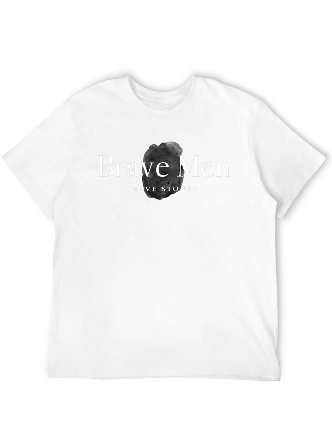 Black Brave Men Have Stones Black Graphic Tee view 12
