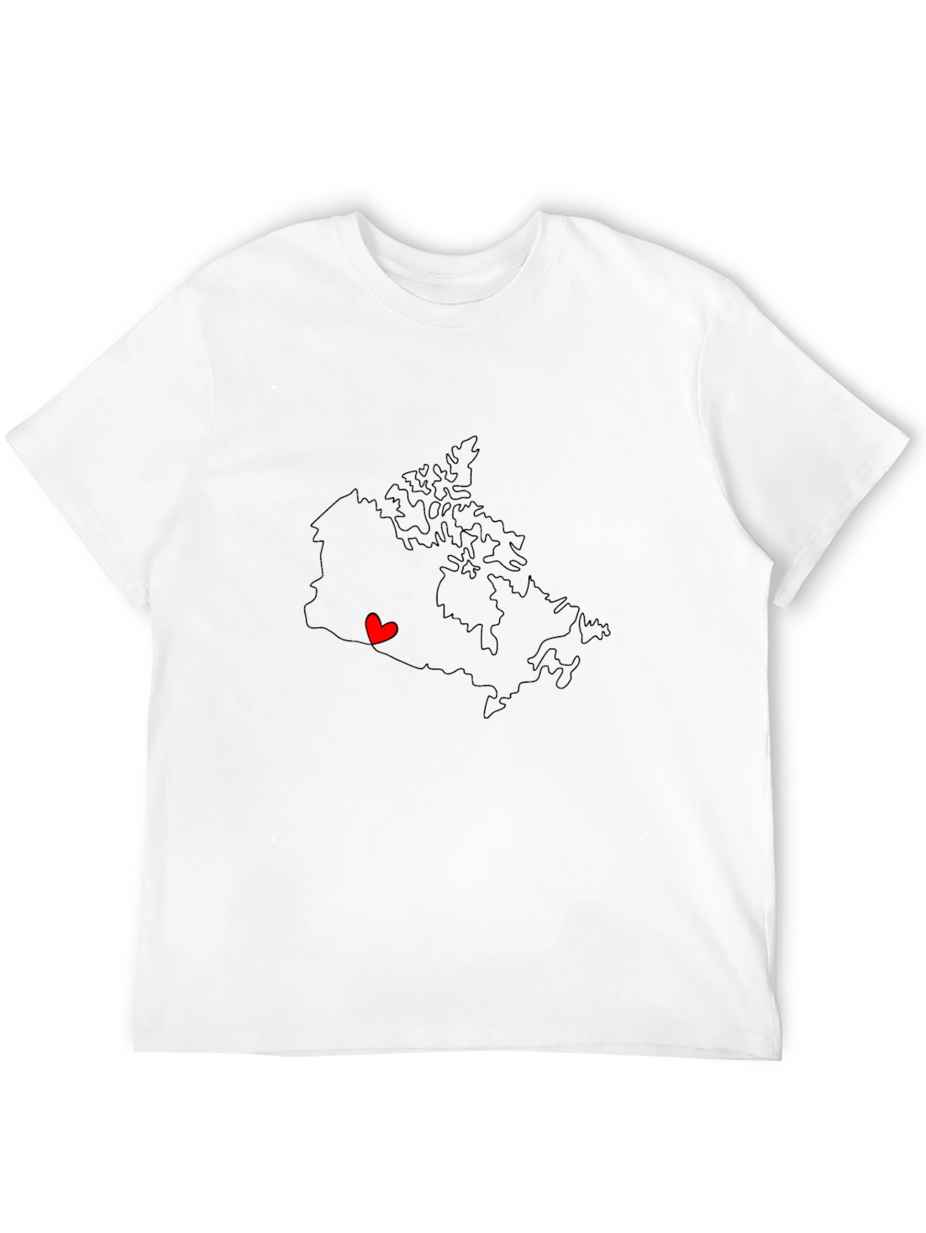 Black Canada Map Love Heart Graphic Tee - Black view 12