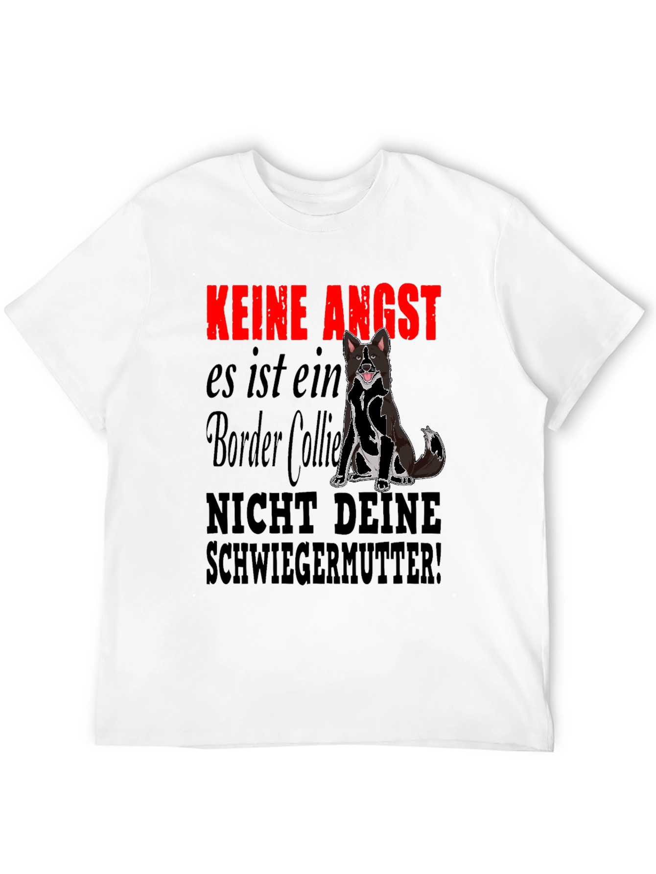 Black Keine Angst Border Collie Graphic T-Shirt view 12