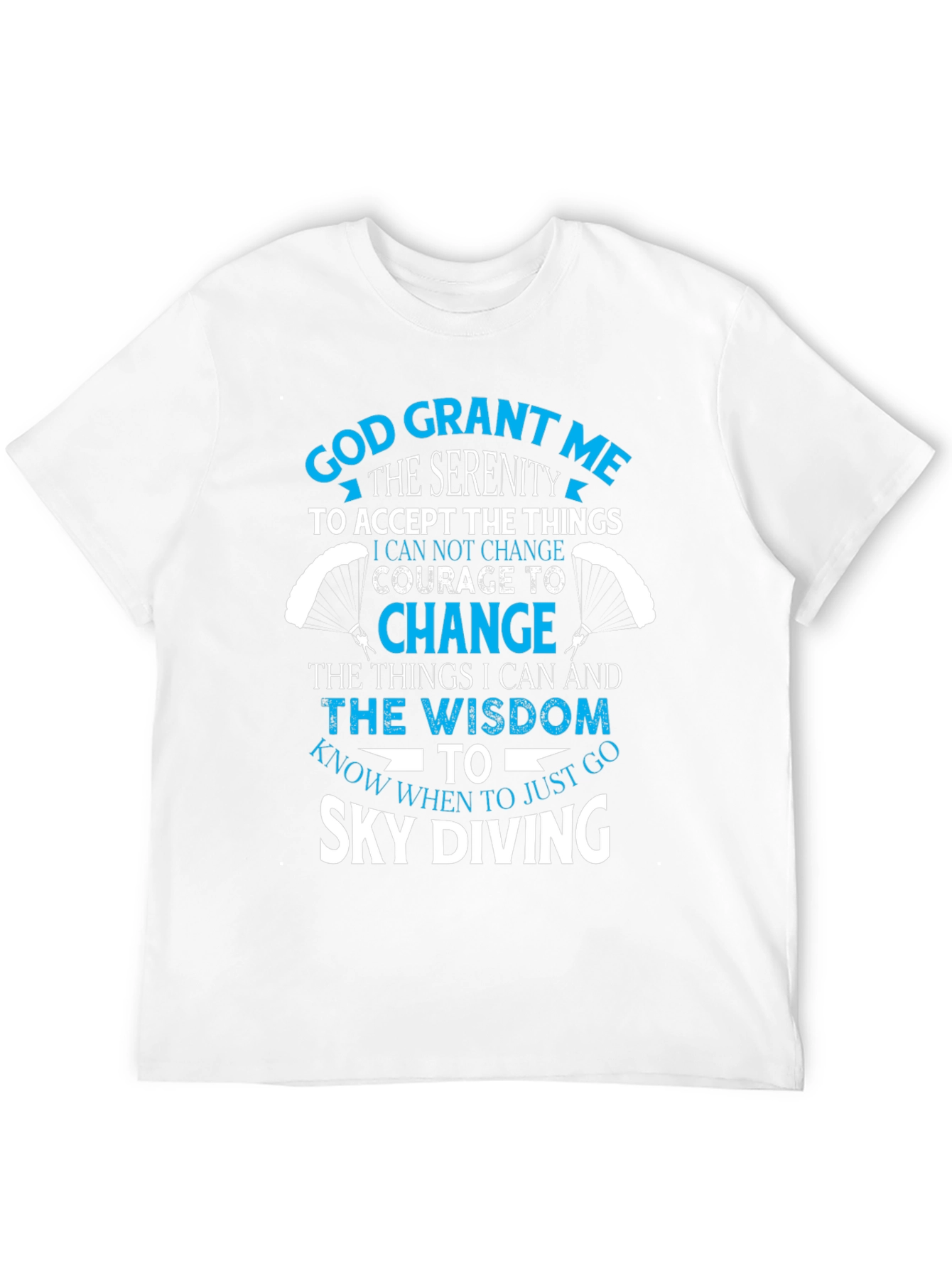 Black Sky Diving Serenity Prayer Graphic T-Shirt view 12
