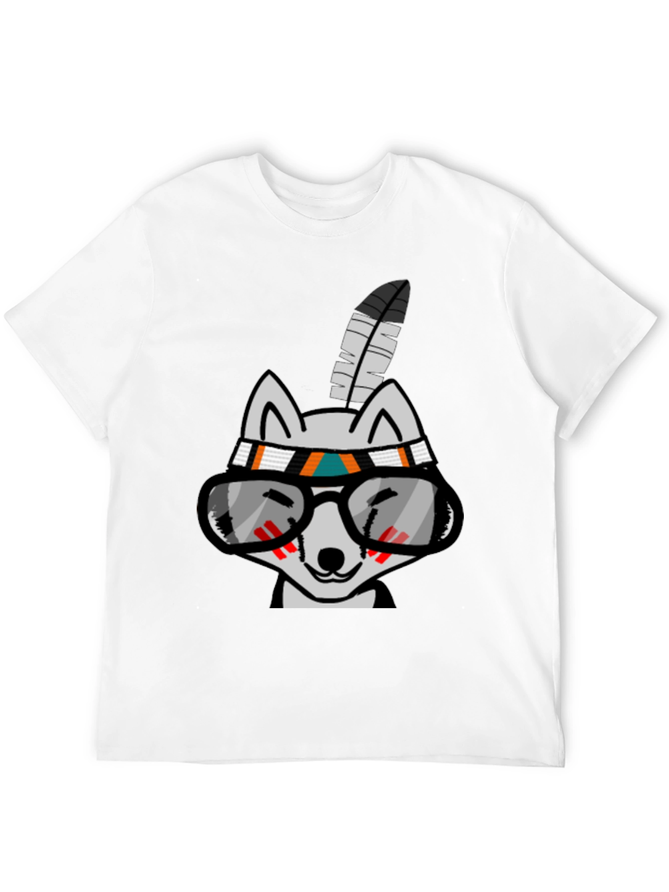 Cool Cartoon Wolf with Glasses T-Shirt - 12