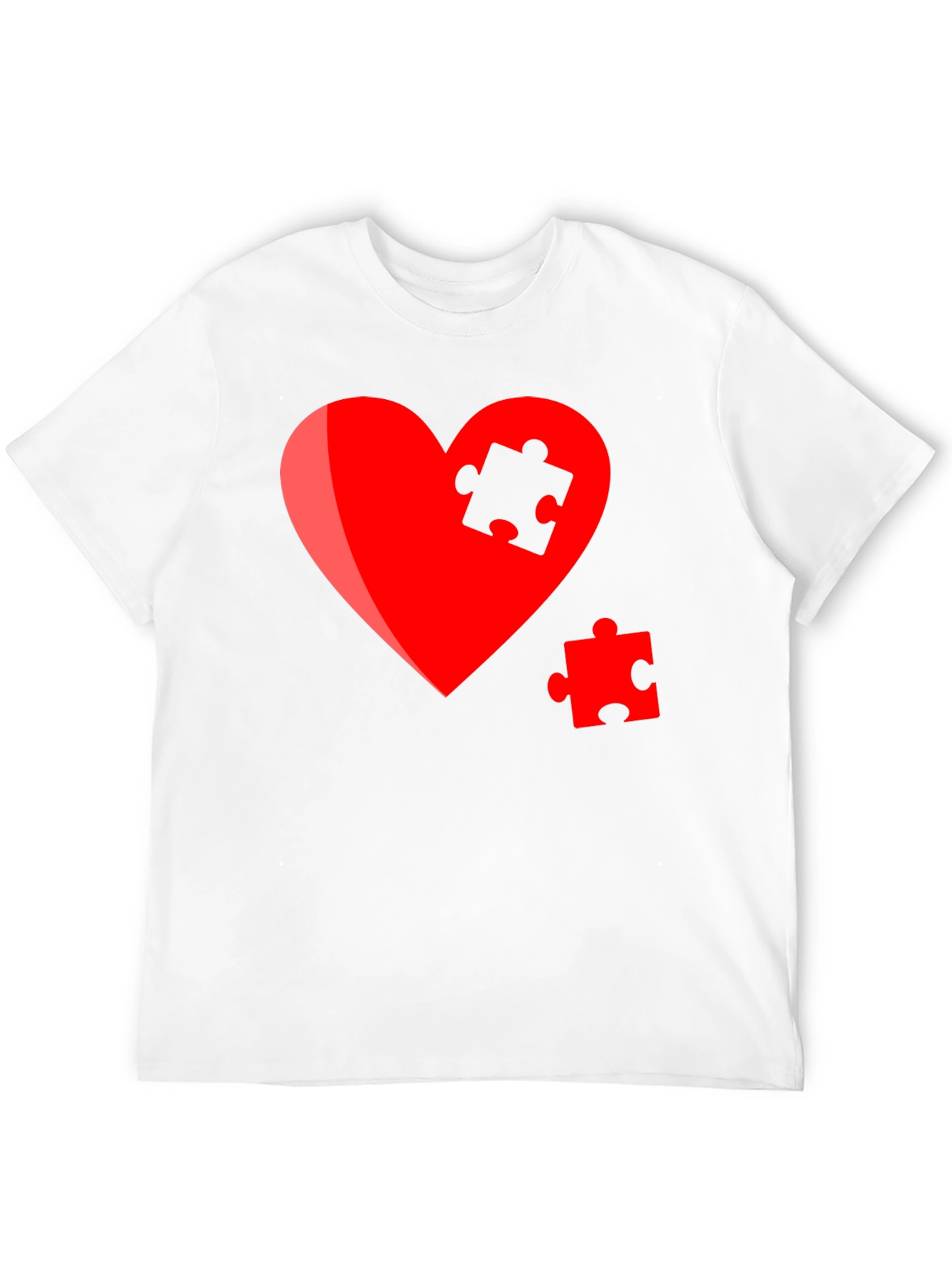 Black Heart Puzzle Piece Graphic Tee - Stylish Design view 12
