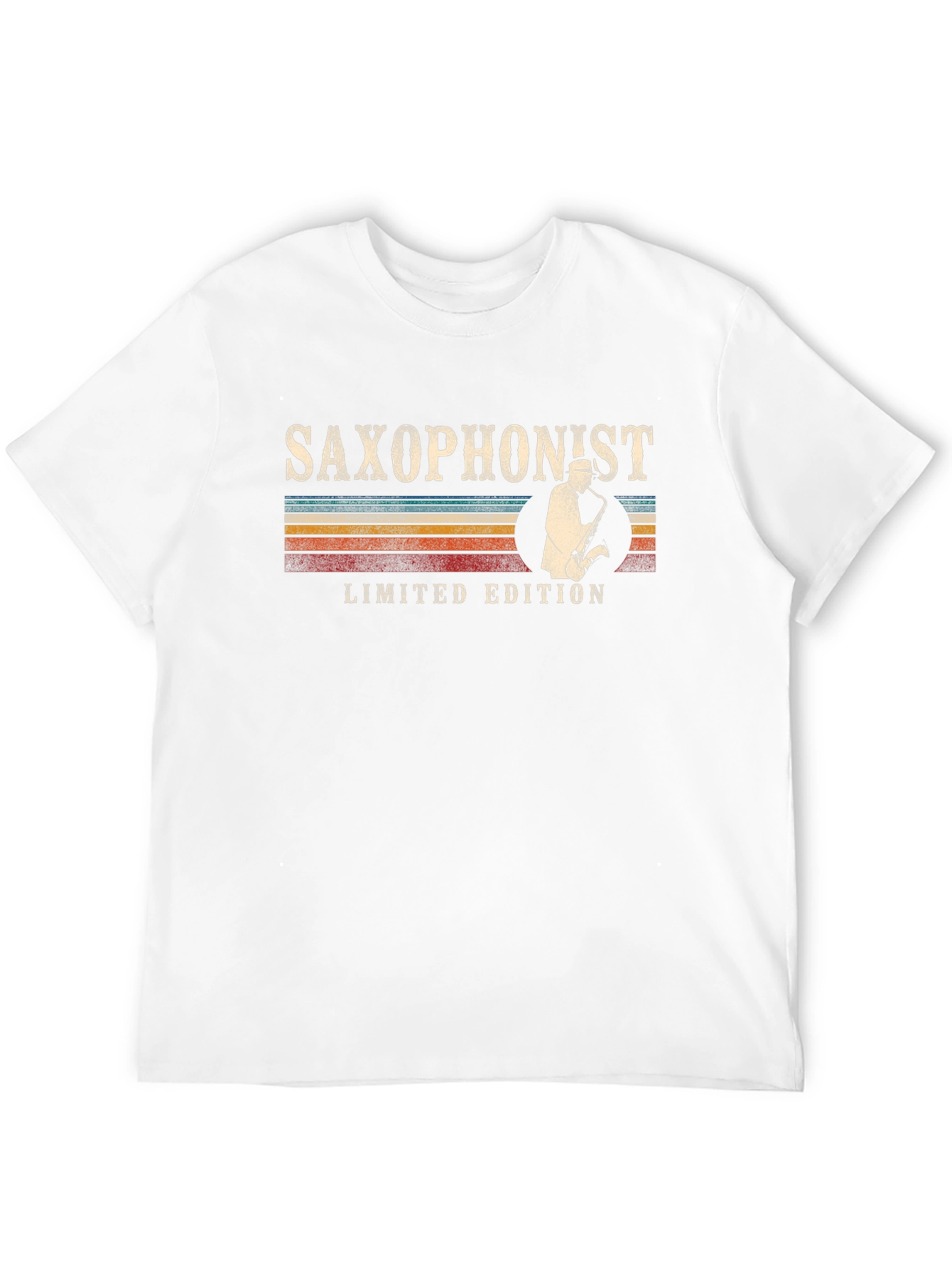 Black Vintage Saxophonist Limited Edition Black T-Shirt view 12