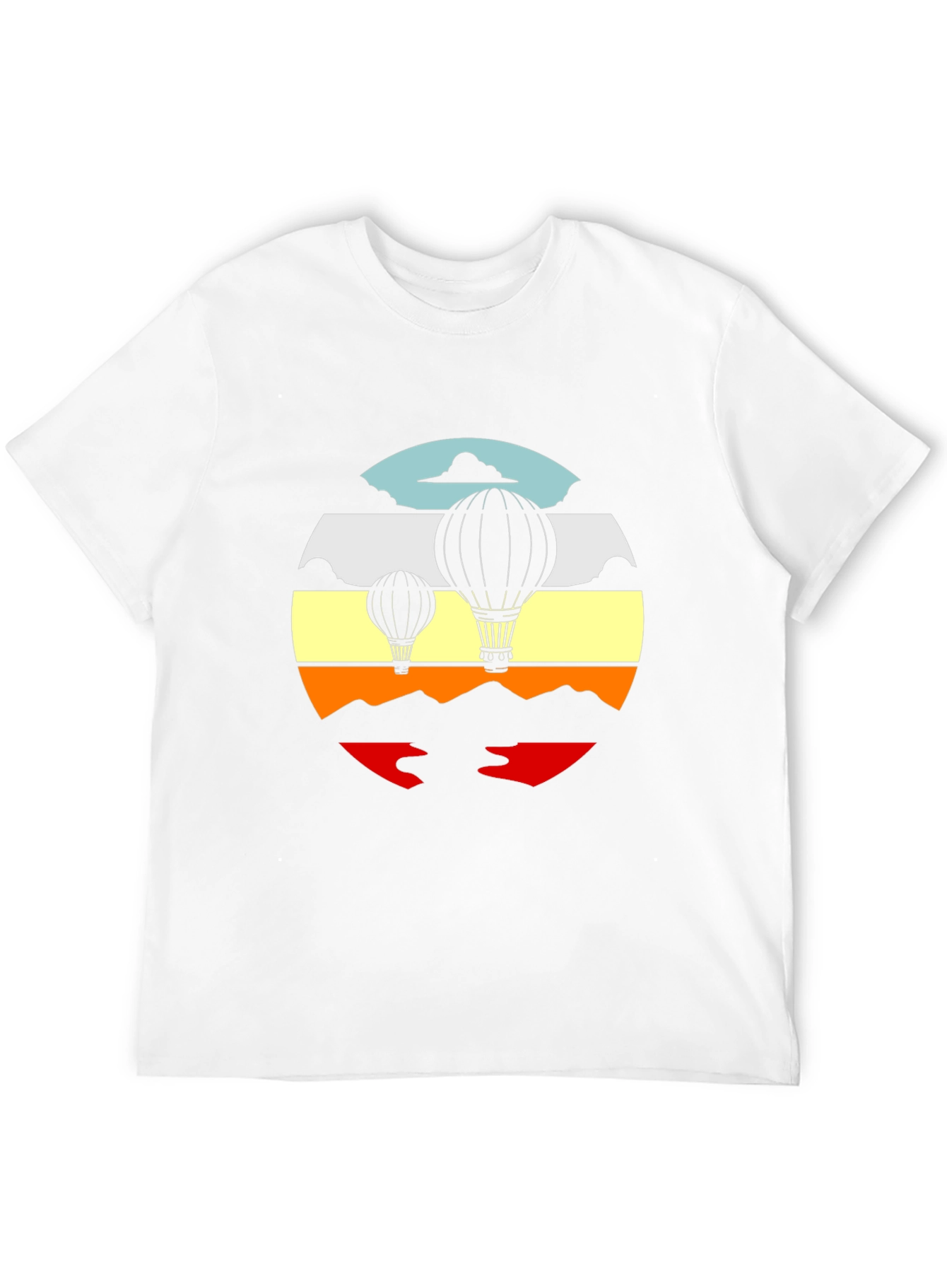 Black Retro Hot Air Balloon Graphic Tee - Black view 12