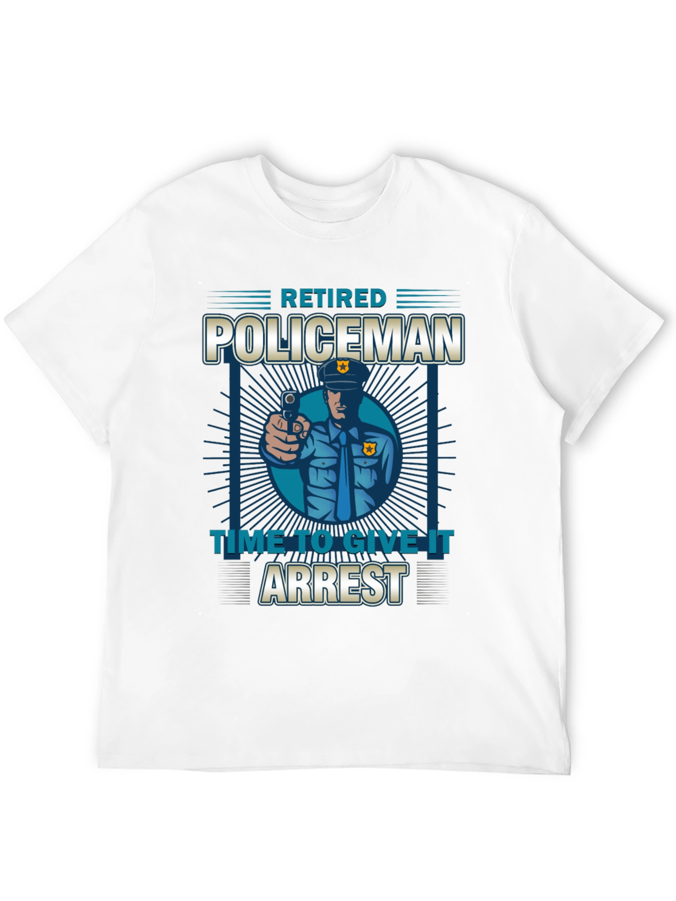 Black Retired Policeman Graphic T-Shirt - Time To Give It Arrest view 12