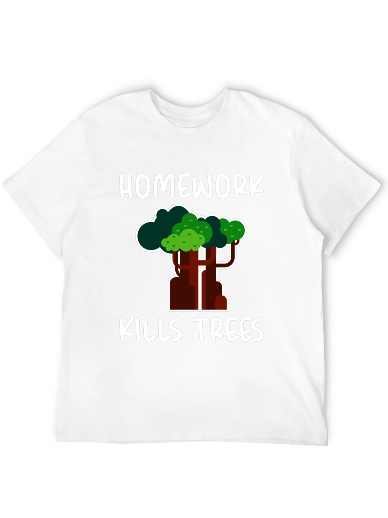 Black Homework Kills Trees Graphic Tee view 12