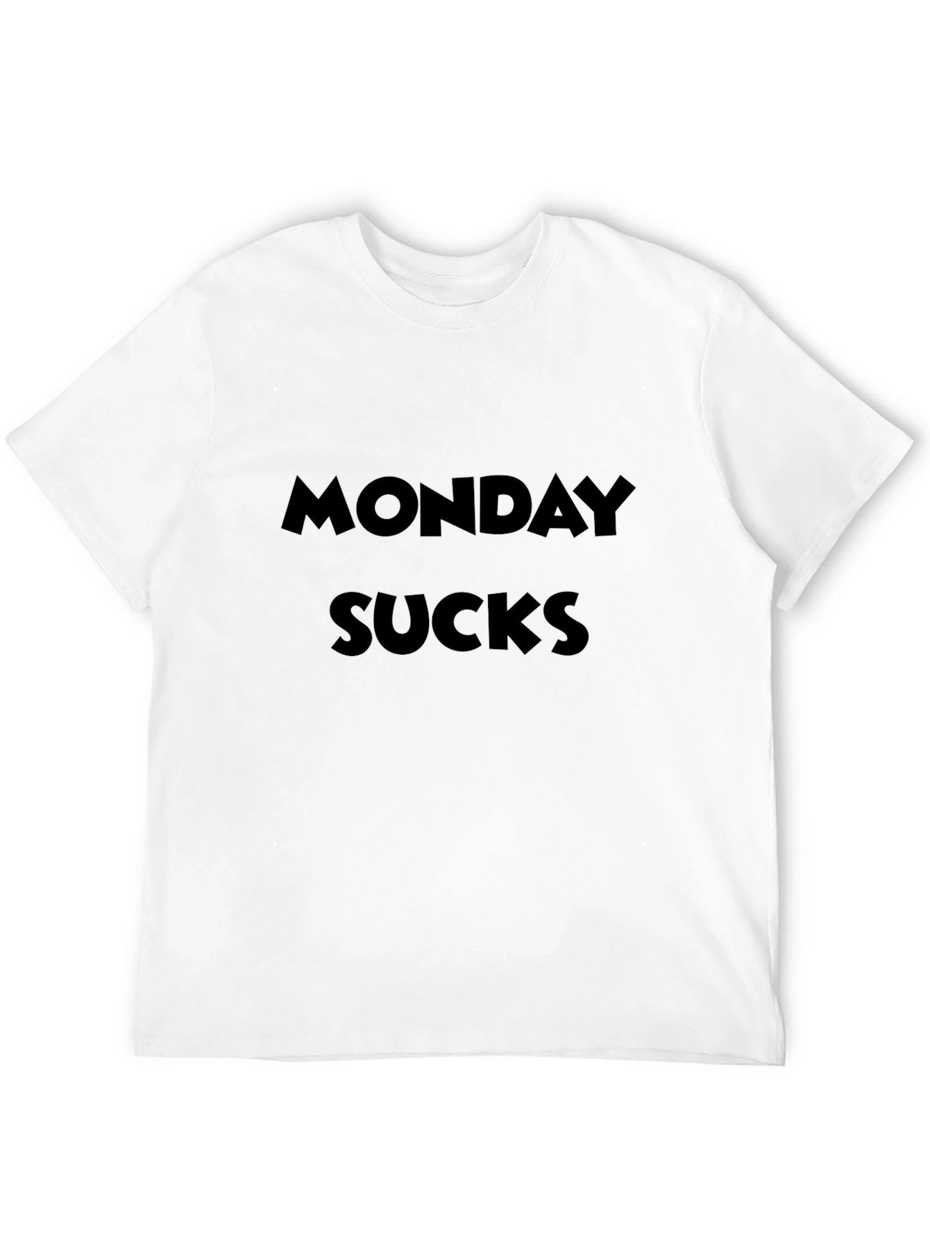 Black Monday Sucks T-Shirt - Black Cotton Tee view 12