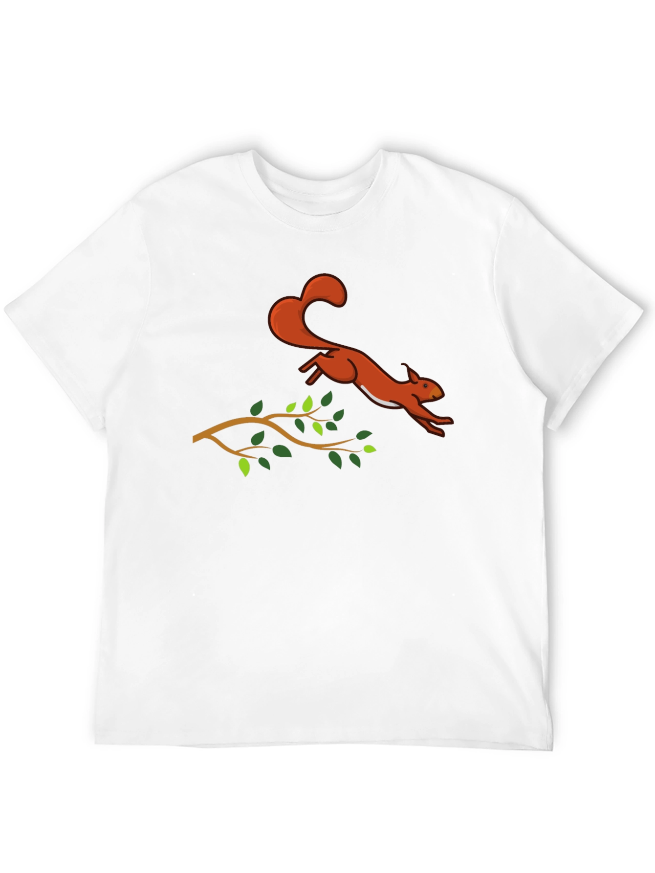 Black Squirrel Leaping T-Shirt - Black Cotton Graphic Tee view 12