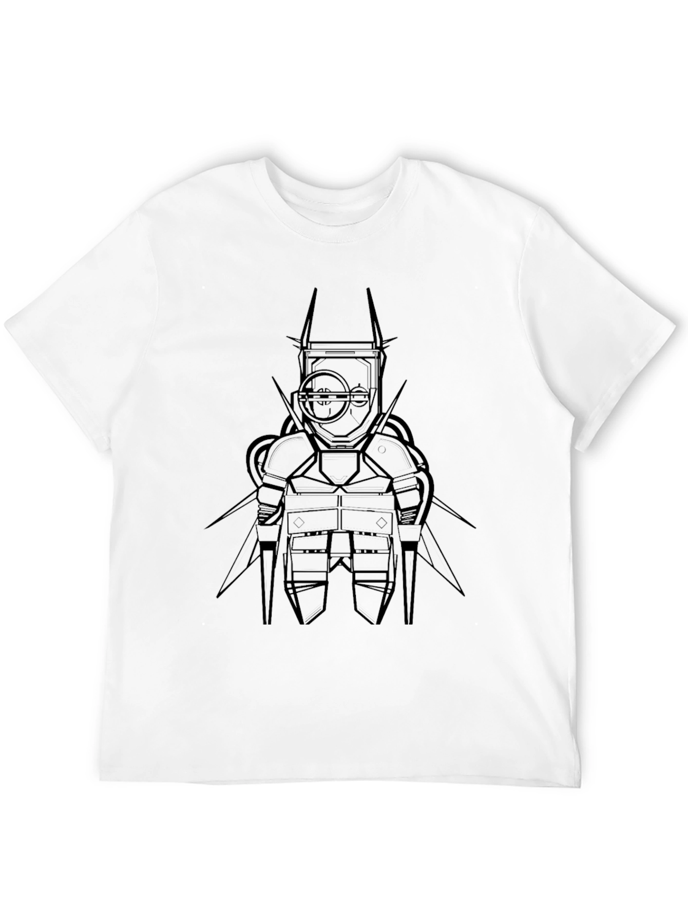 Black Abstract Robot Graphic Black T-Shirt view 12