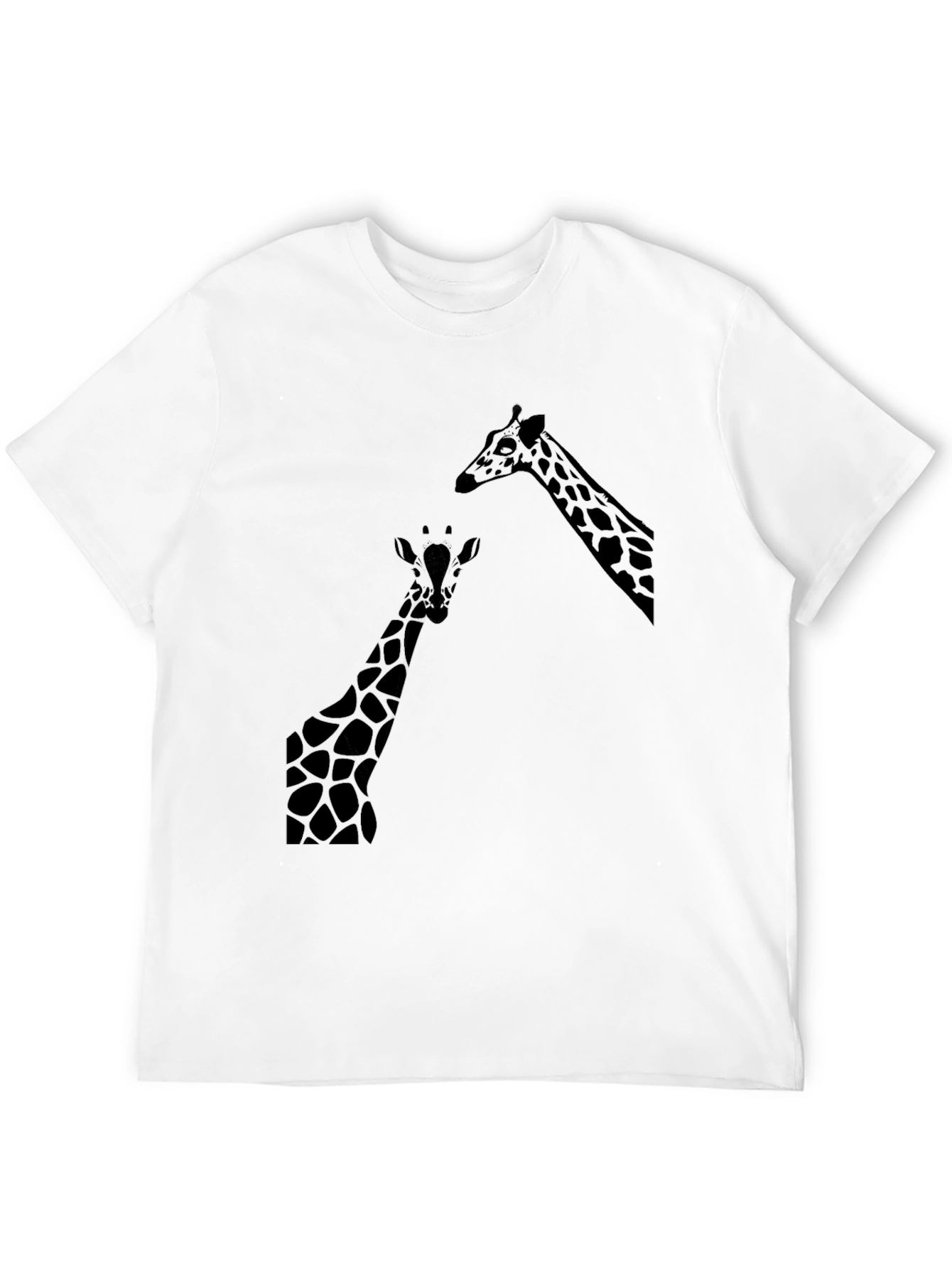 Black Giraffe Silhouette Graphic Black T-Shirt view 12