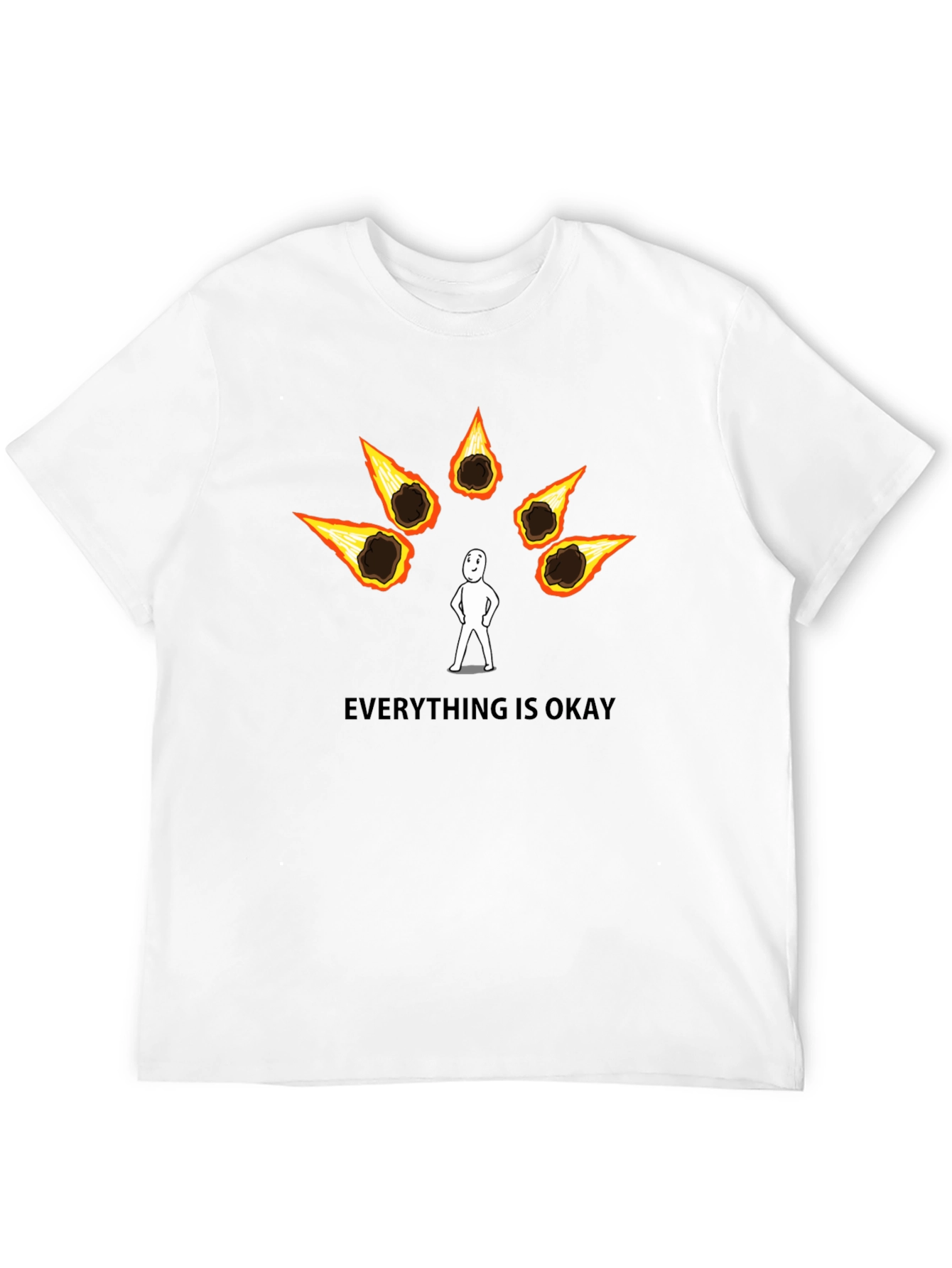 Black Everything Is Okay T-Shirt - Funny Meteor Meme Tee view 12