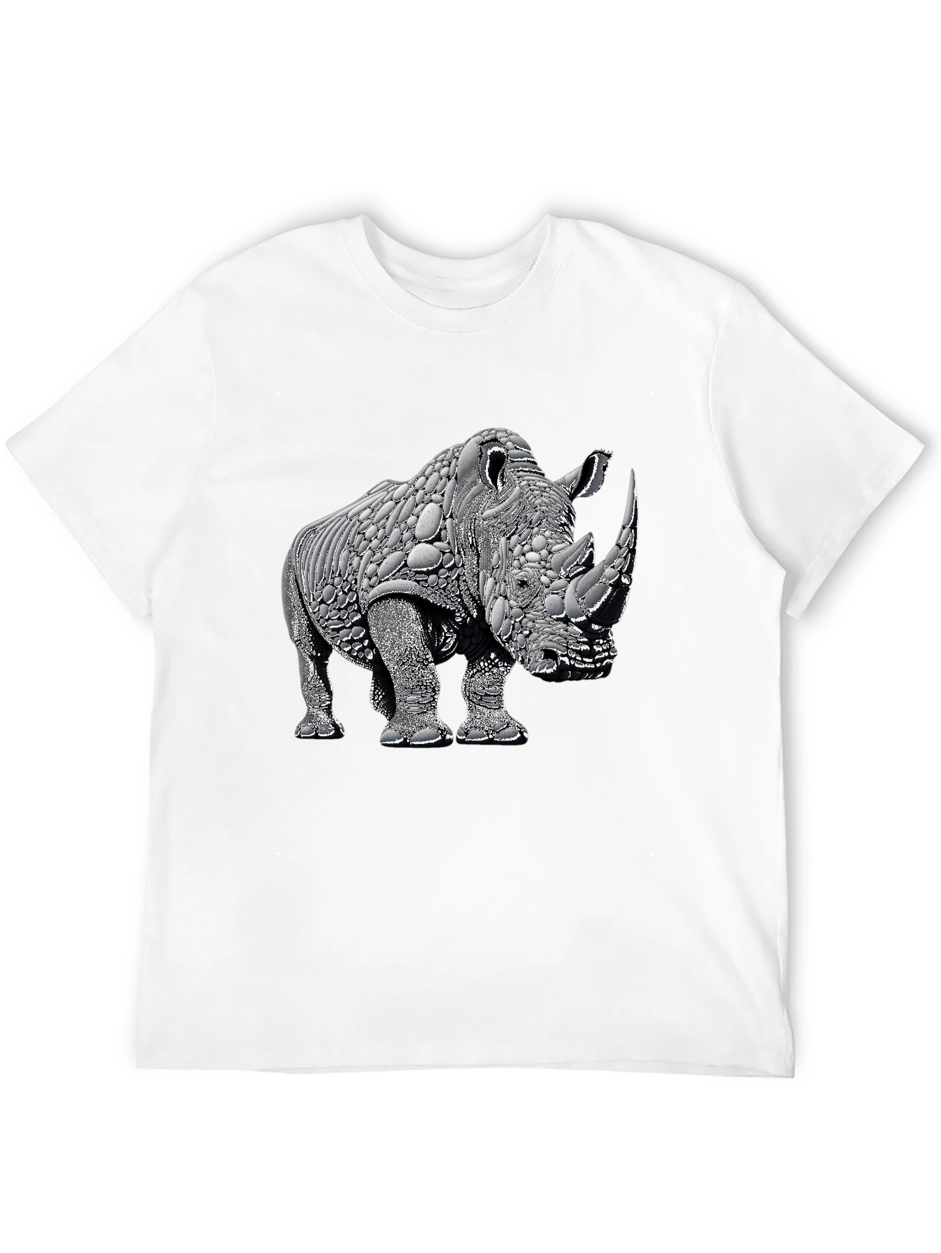 Black Rhinoceros Graphic Tee - Black Cotton view 12