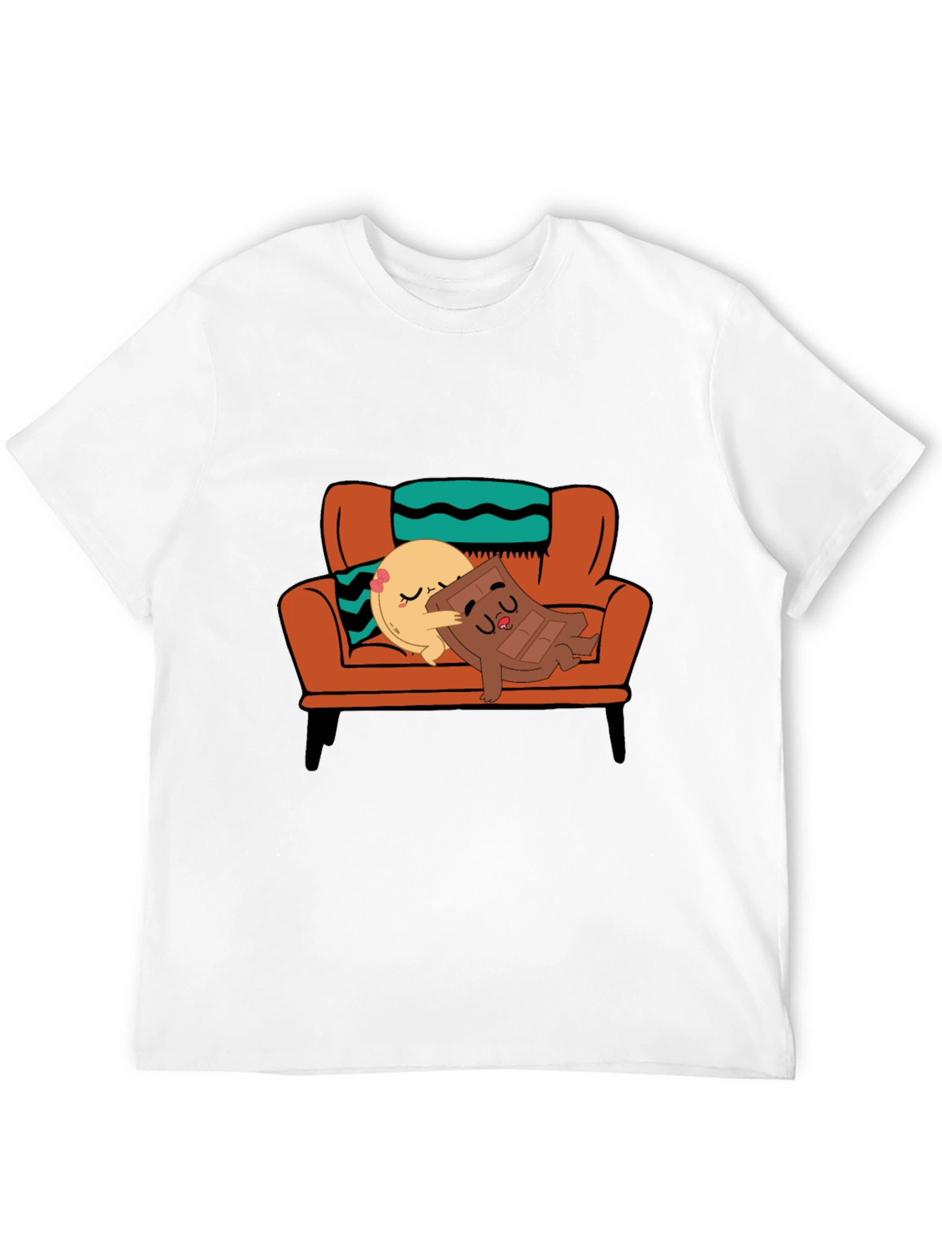 Black Cute Cartoon Foodie Relaxation T-Shirt view 12