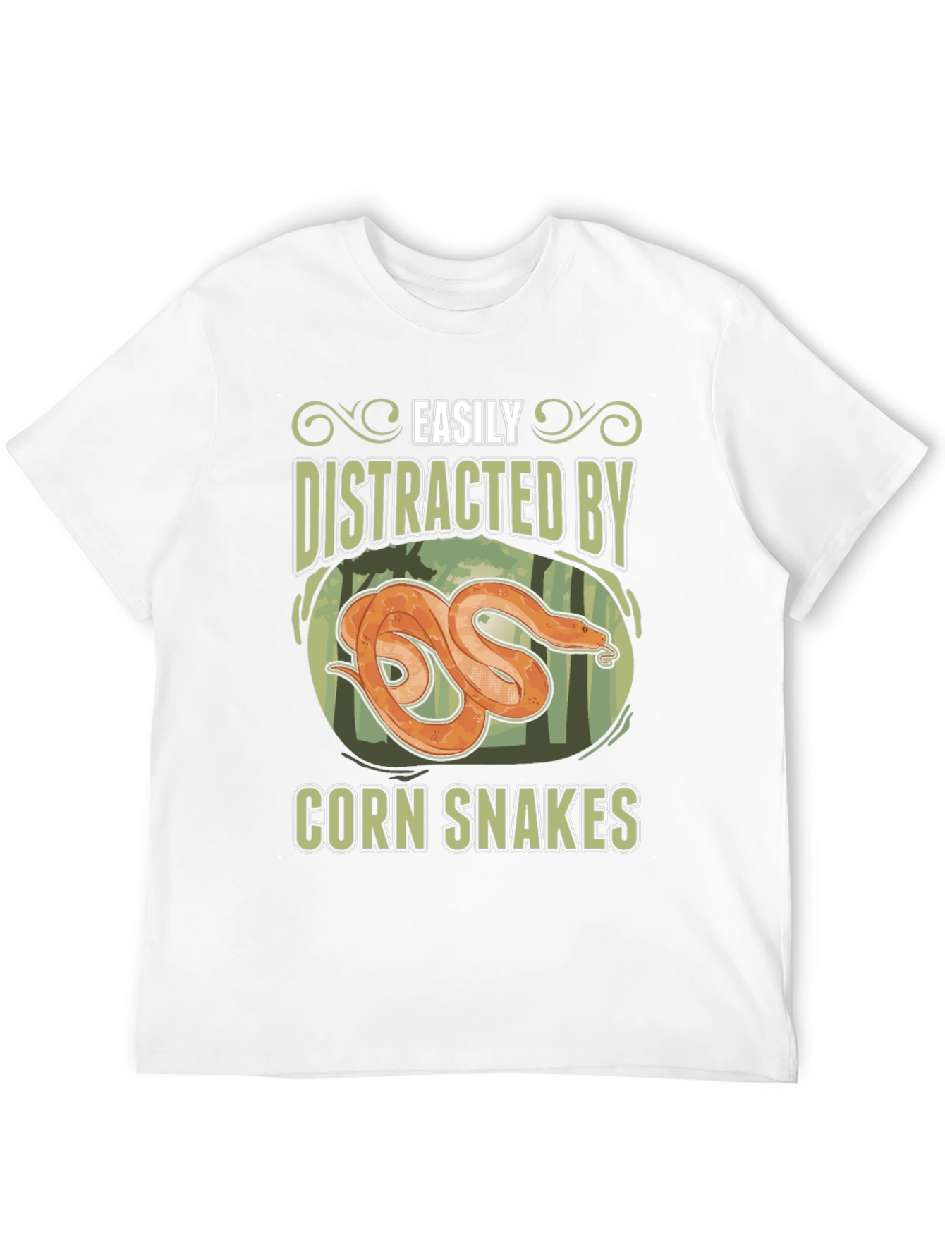 Black Easily Distracted By Corn Snakes Graphic T-Shirt view 12