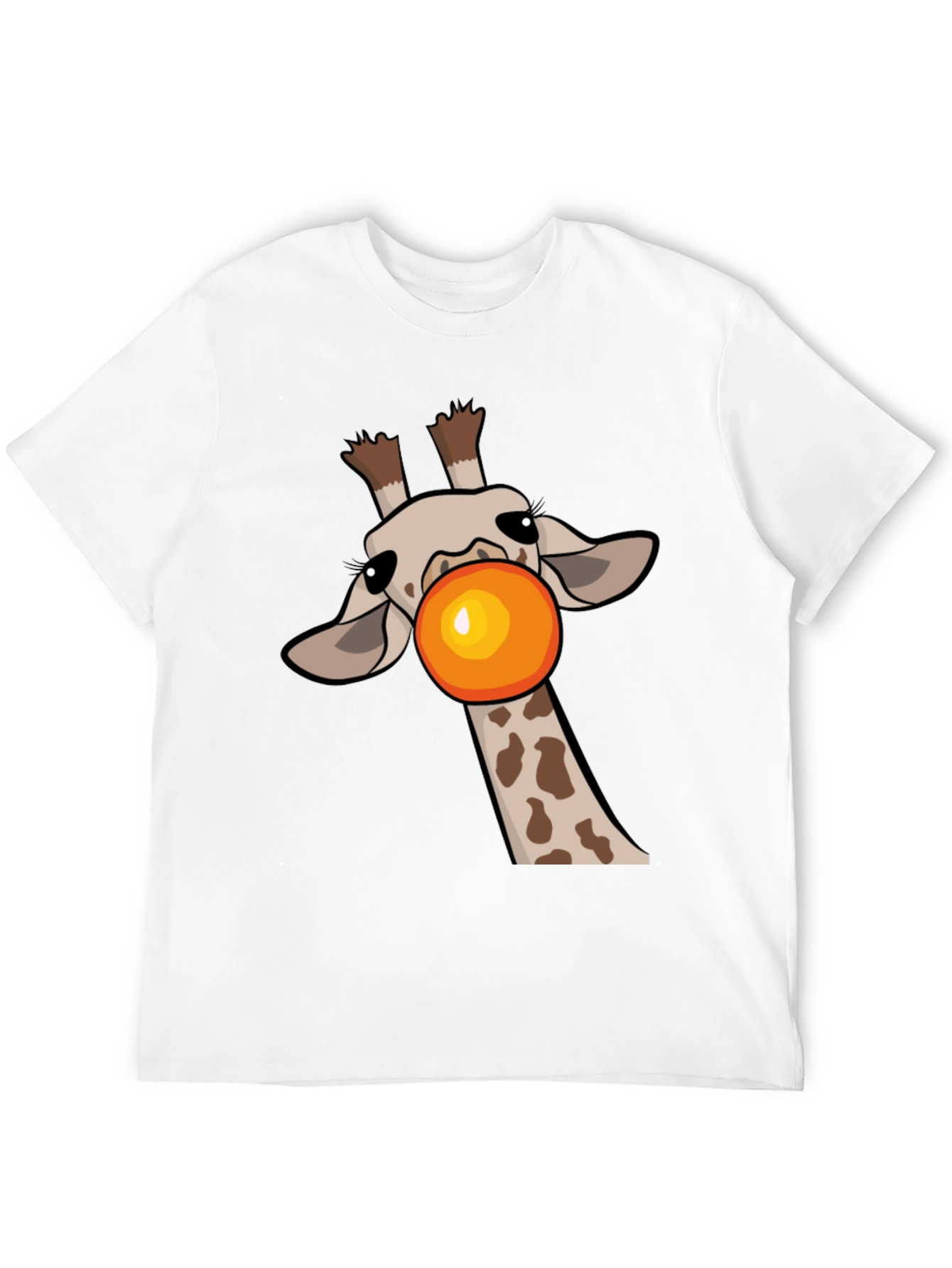 Black Giraffe Bubble Gum Pop Men's Black Graphic Tee view 12