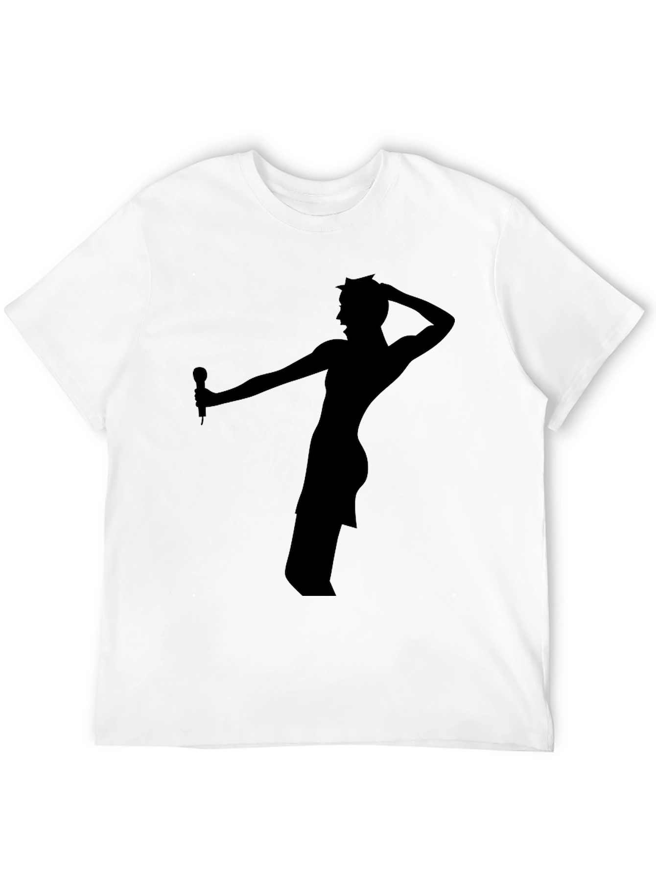 Black Silhouette Singer Graphic Tee - Men's Black T-Shirt view 12