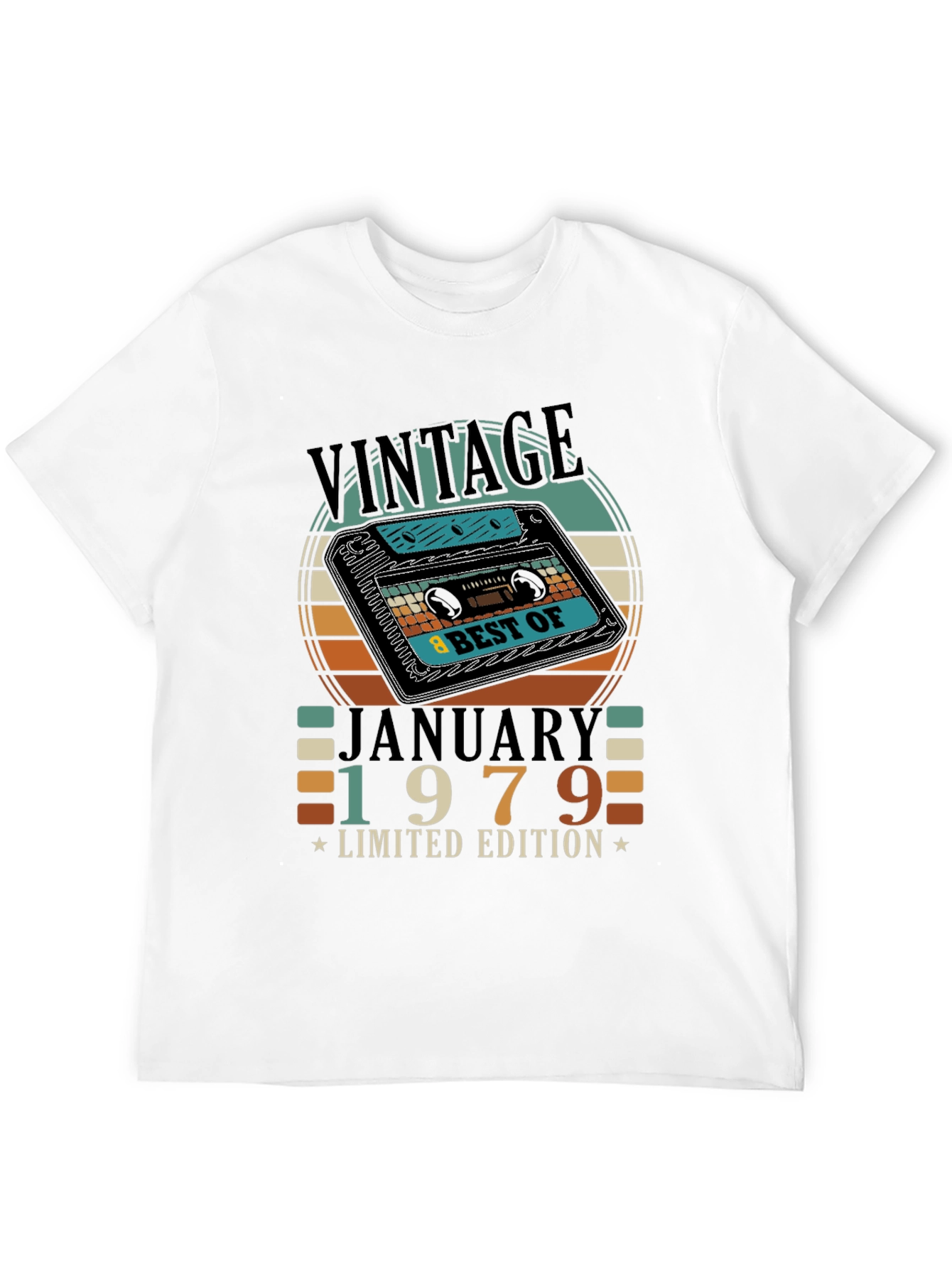 Black Vintage January 1979 Limited Edition Cassette T-Shirt view 12
