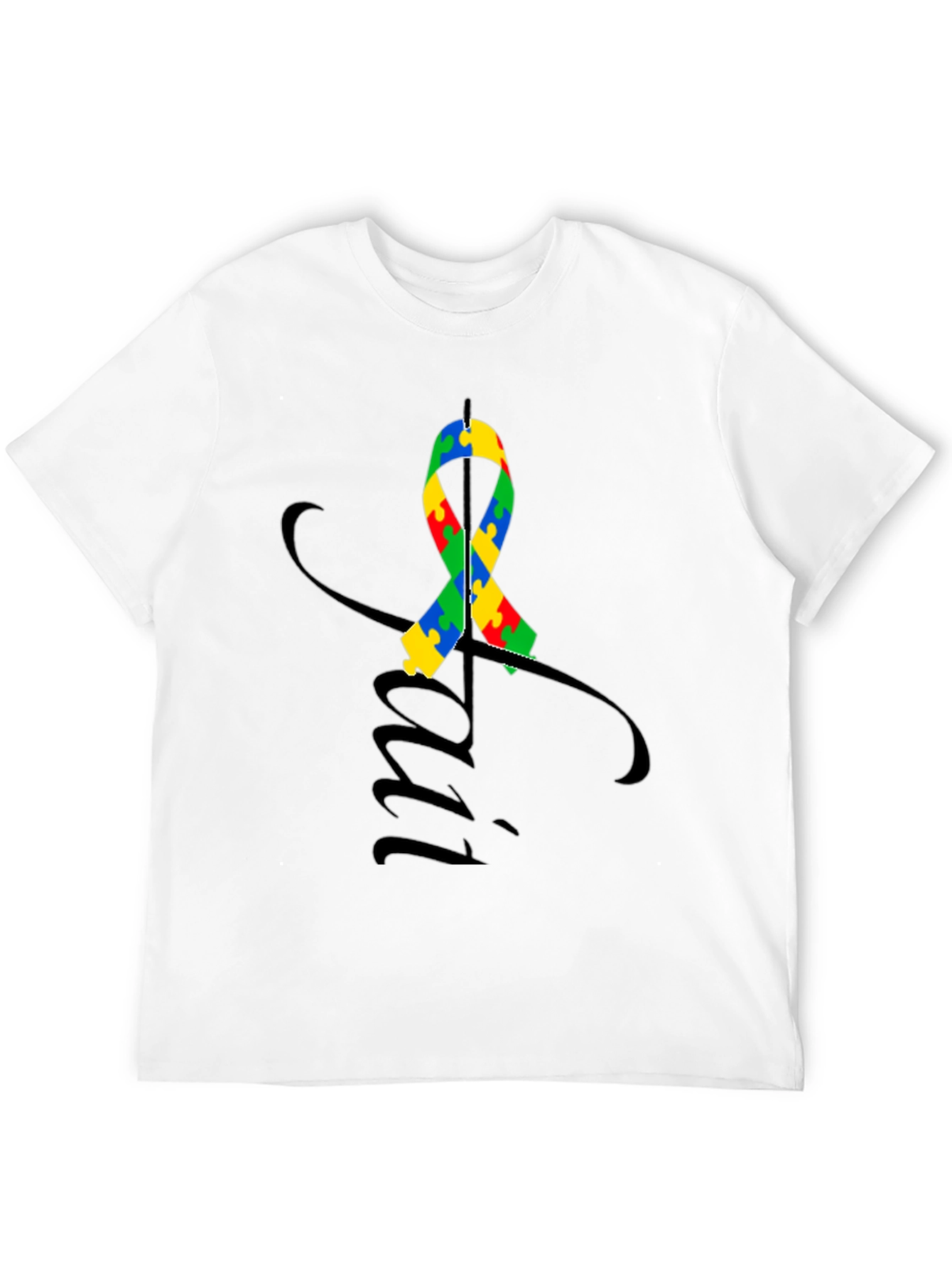 Black Autism Awareness Ribbon T-Shirt view 12
