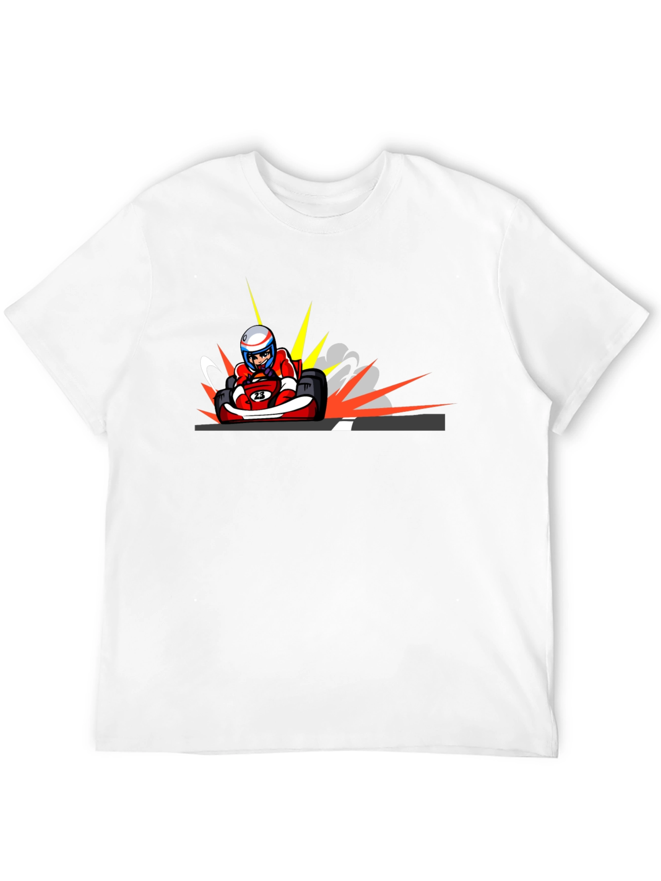 Black Cartoon Kart Racing T-Shirt view 12