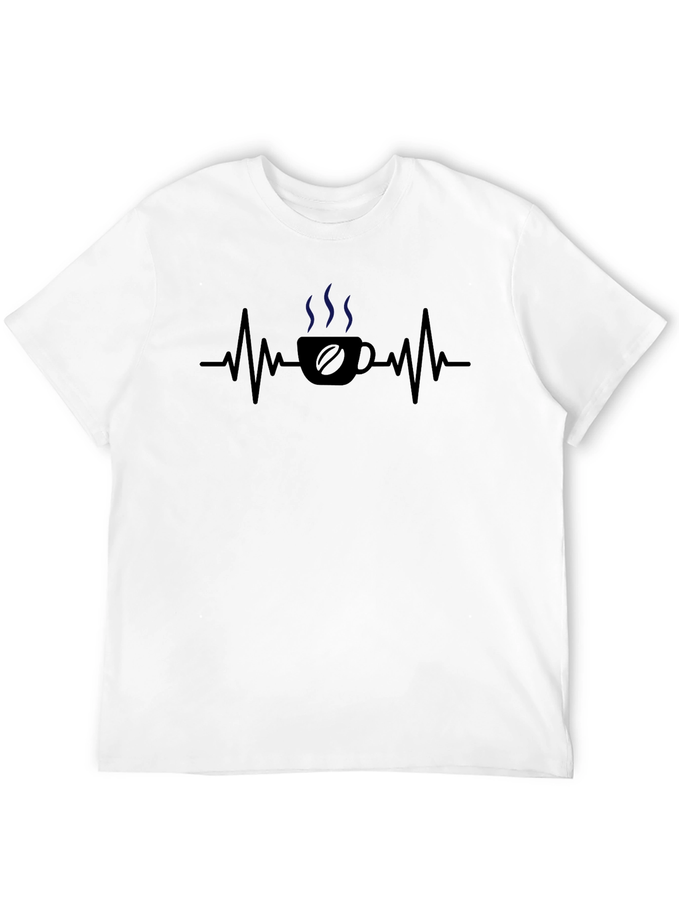 Black Coffee Heartbeat T-Shirt - Caffeine Lover Tee view 12