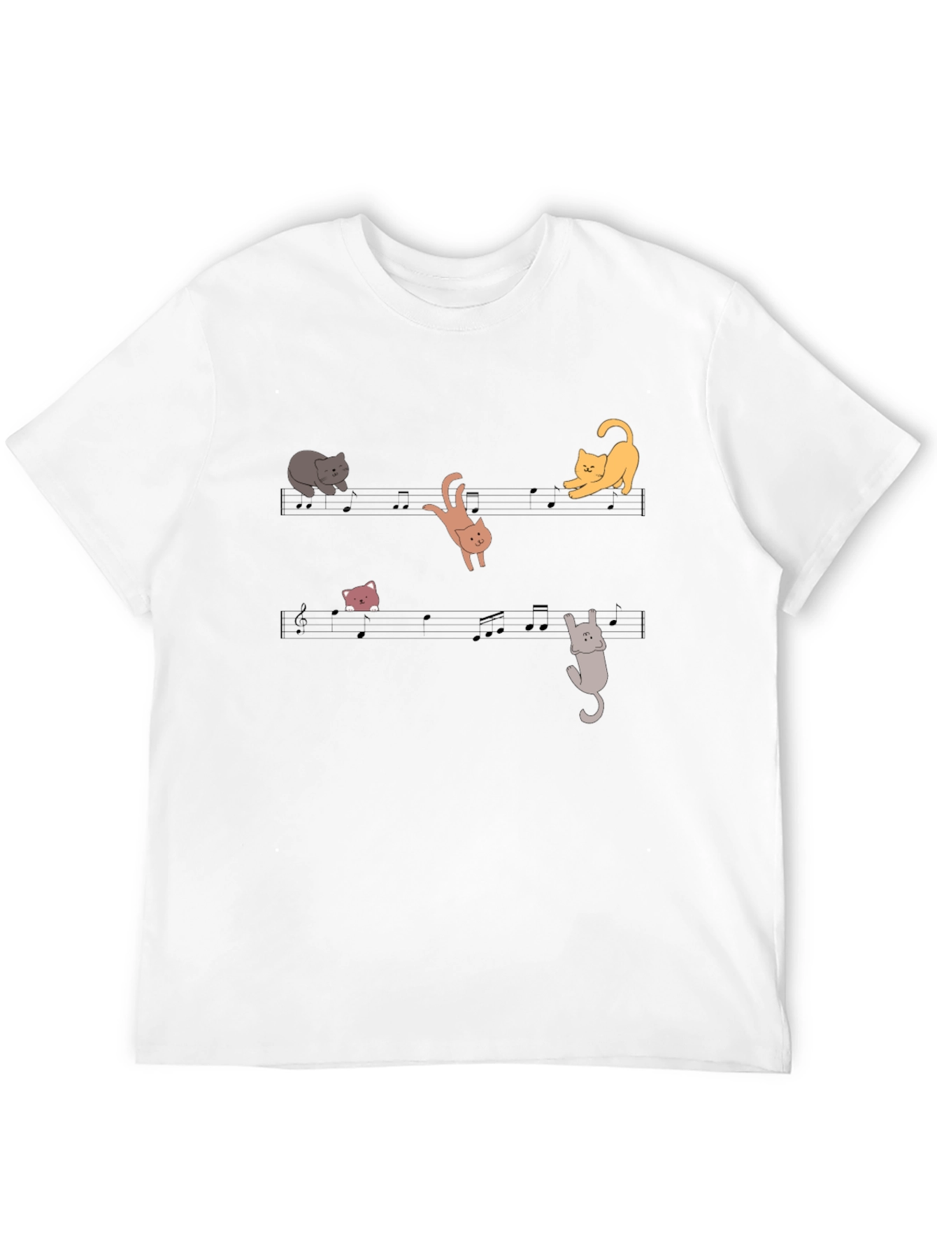 Black Musical Cats T-Shirt - Black Cotton Tee view 12