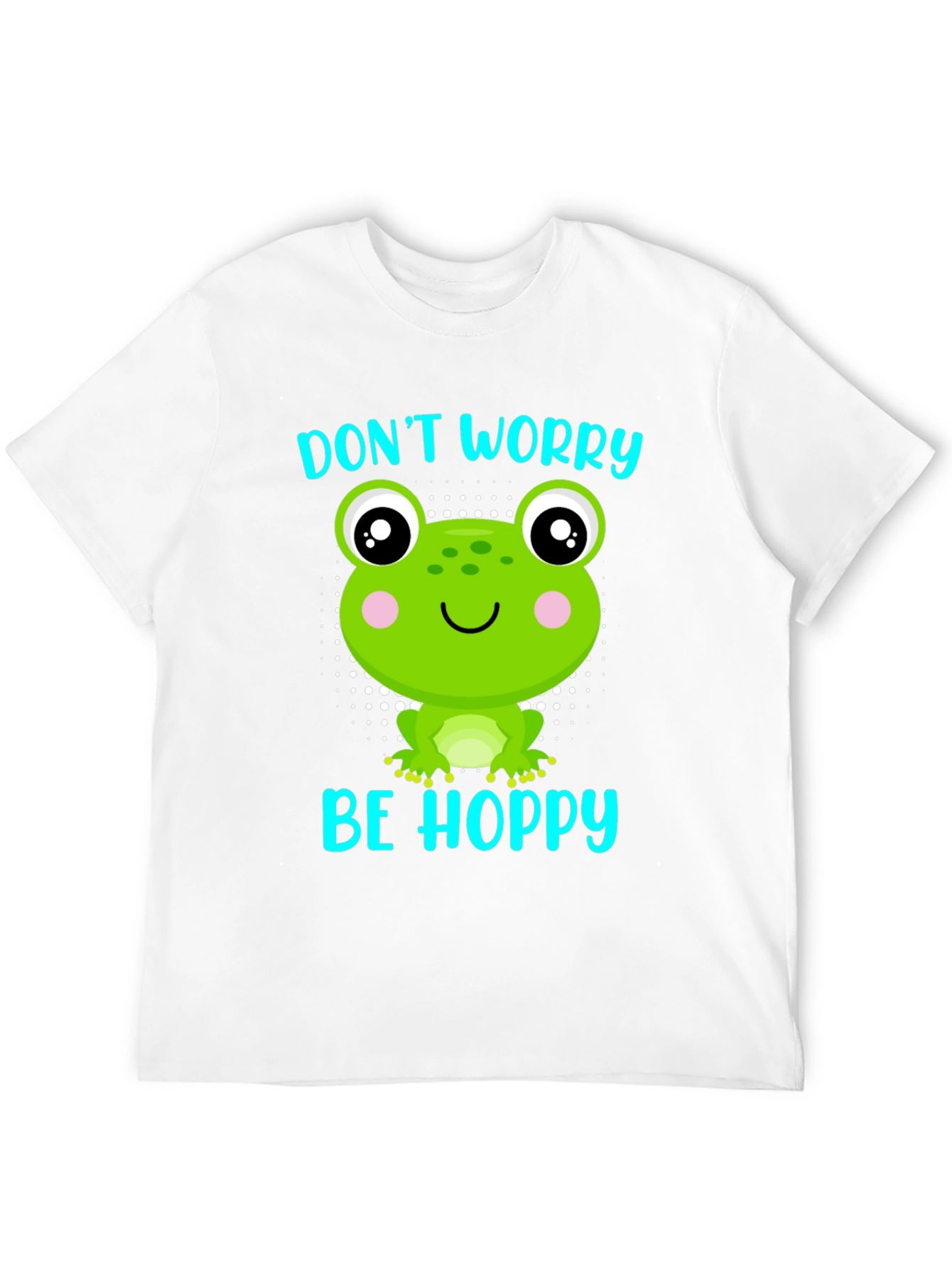 Black Don't Worry Be Hoppy Frog Graphic T-Shirt view 12