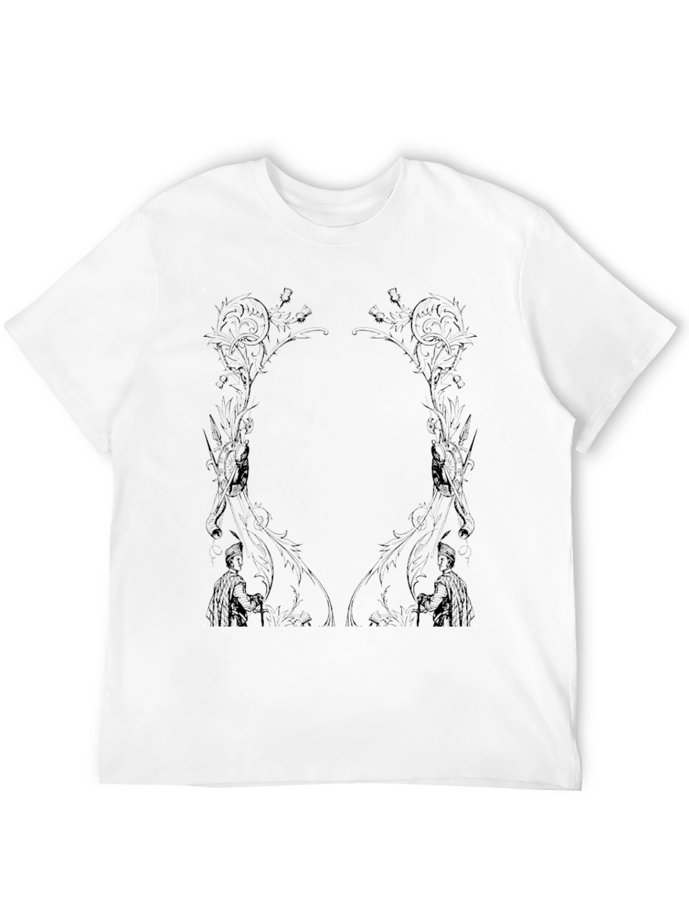 Black Black T-Shirt with Fantasy Knight Design view 12