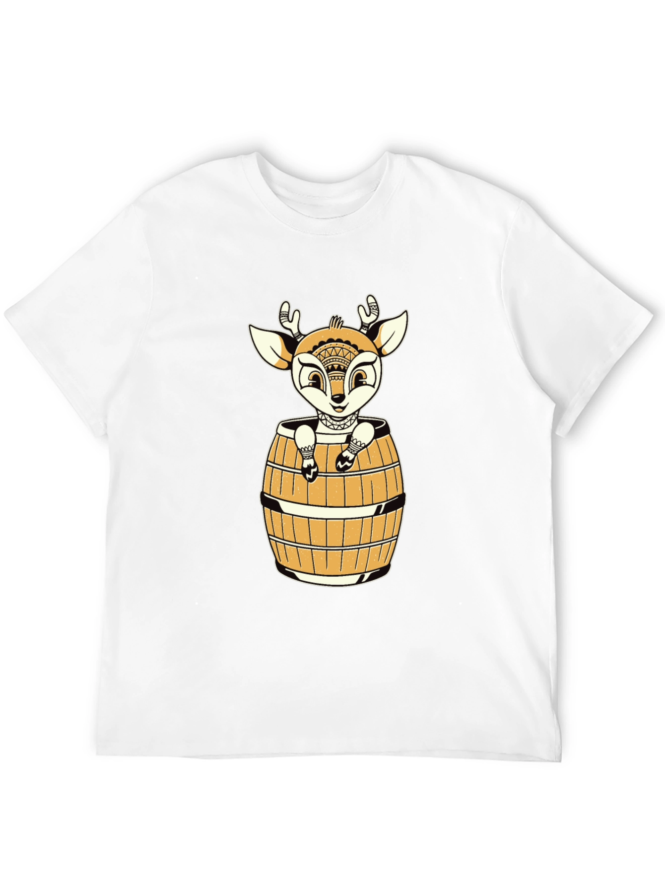 Black Deer in Barrel Graphic Tee - Black view 12