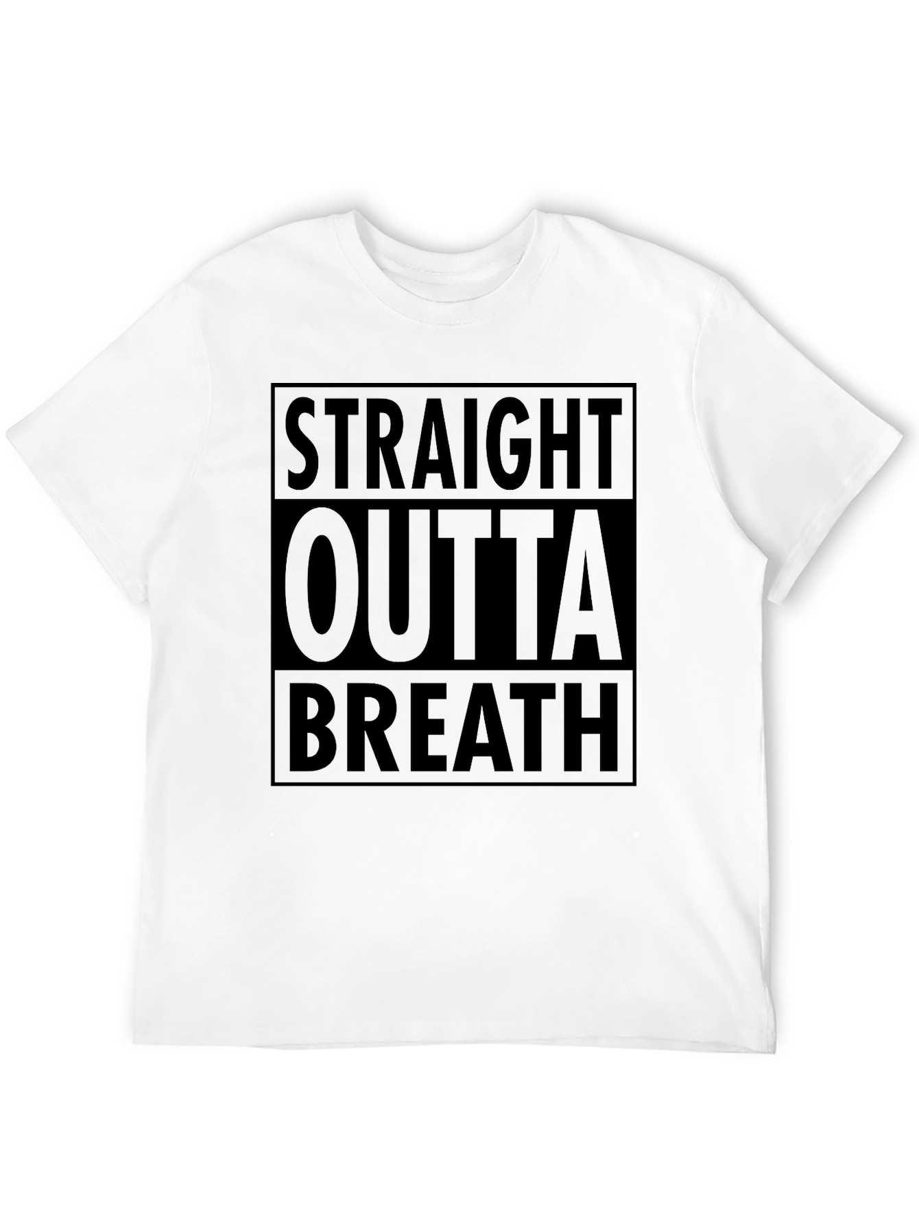 Black Straight Outta Breath Black Graphic T-Shirt view 12