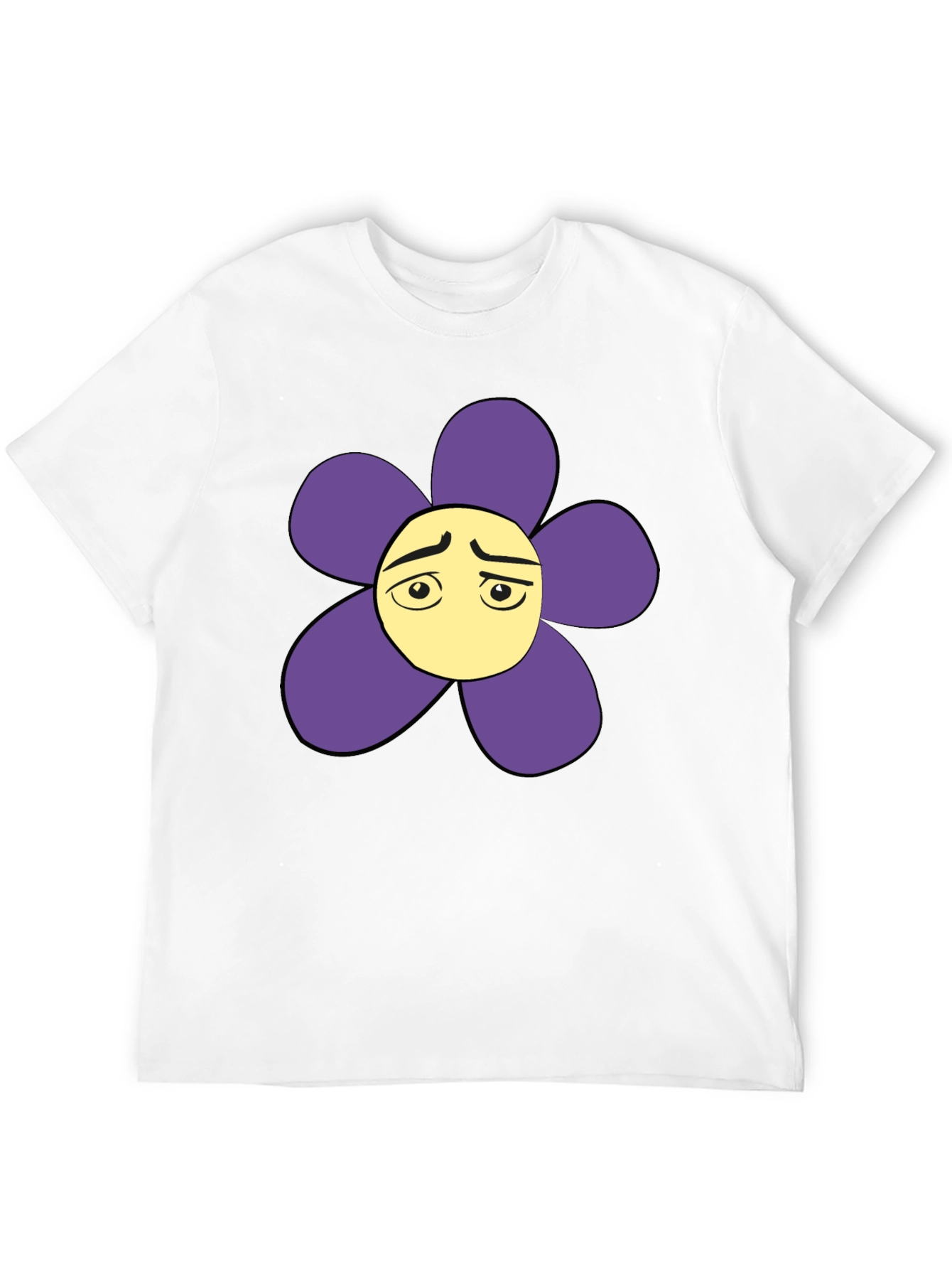 Black Sad Flower Graphic Black T-Shirt - Unisex Casual Tee view 12