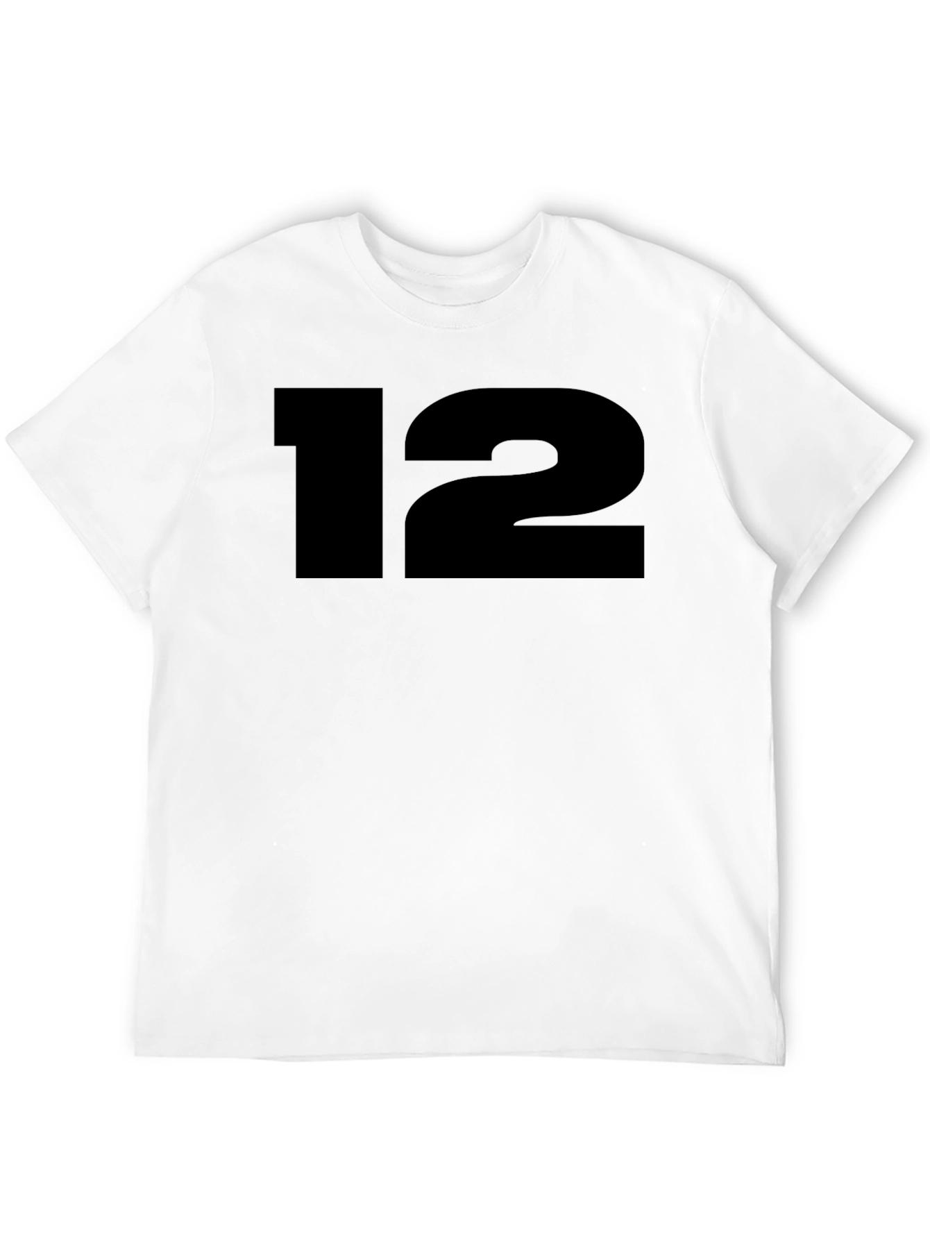 Black Black T-Shirt with Bold Number 12 Graphic view 12