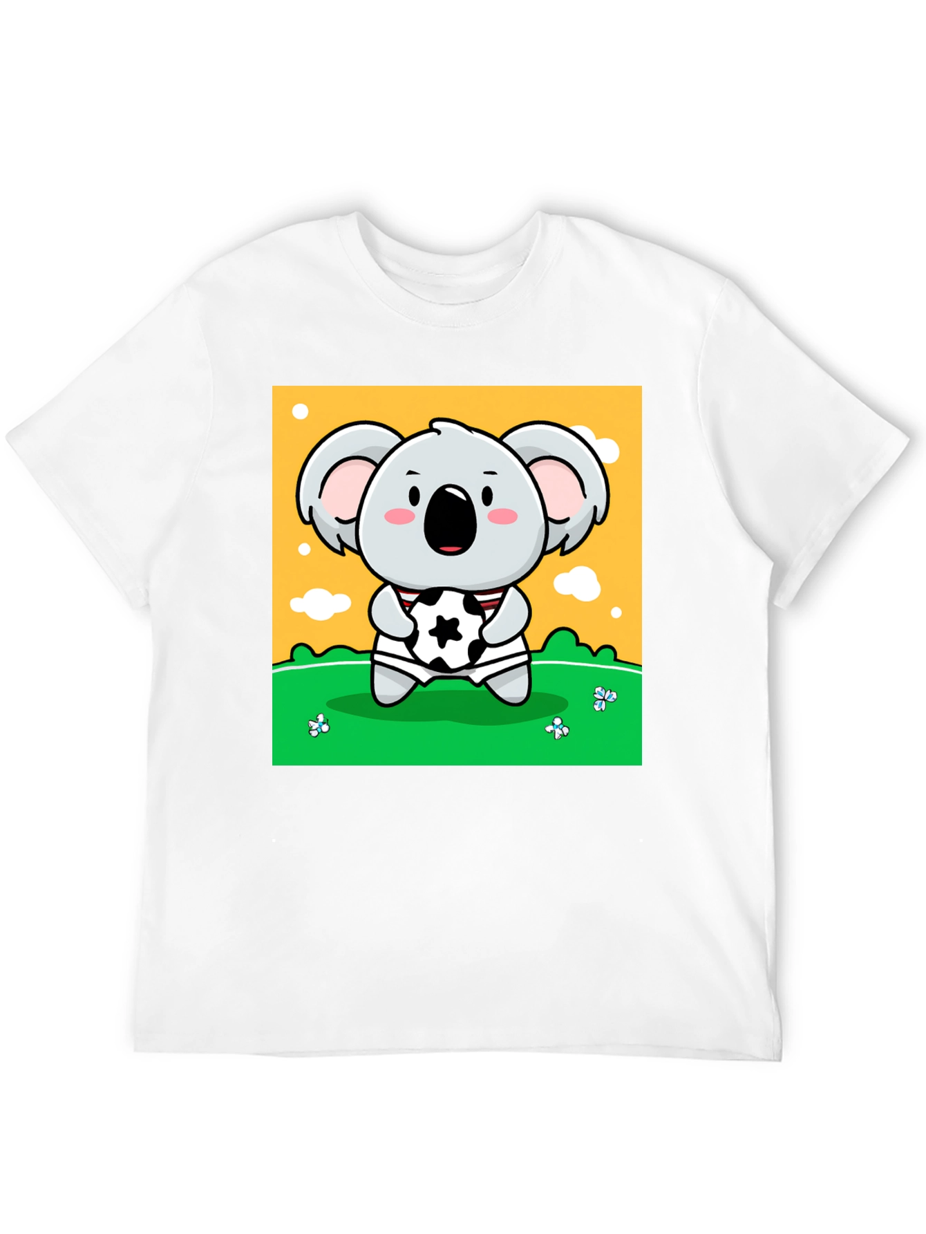 Black Cute Koala Soccer Fan Graphic Tee view 12