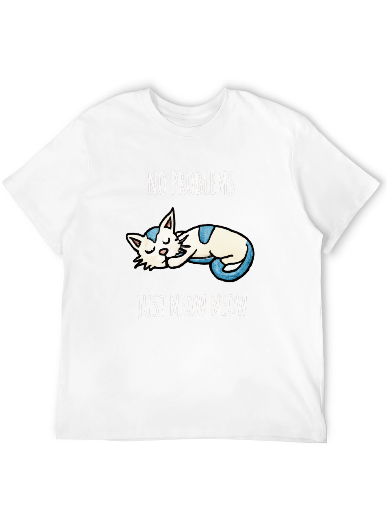 Black No Problems Just Meow Meow T-Shirt view 12