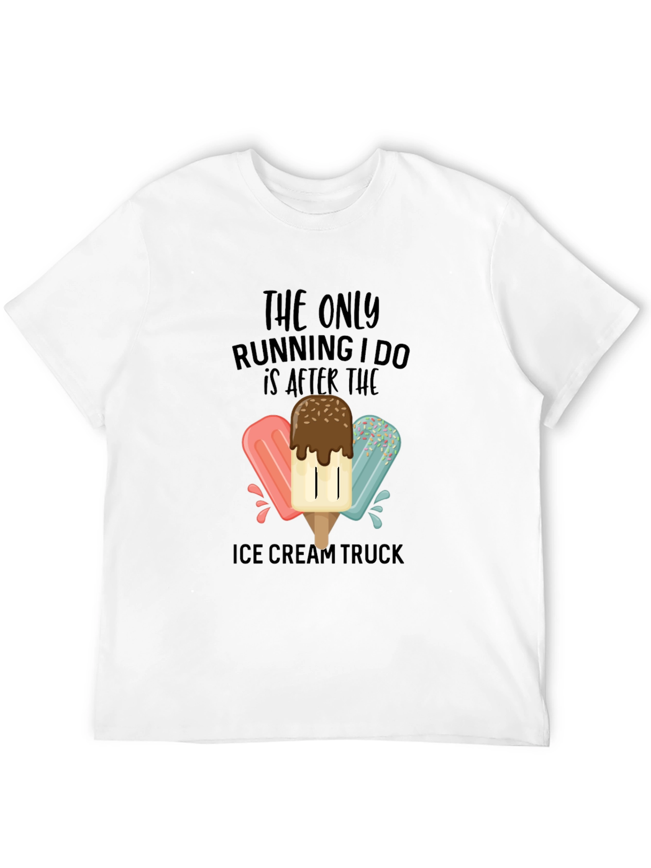 Black Ice Cream Truck Running T-Shirt view 12