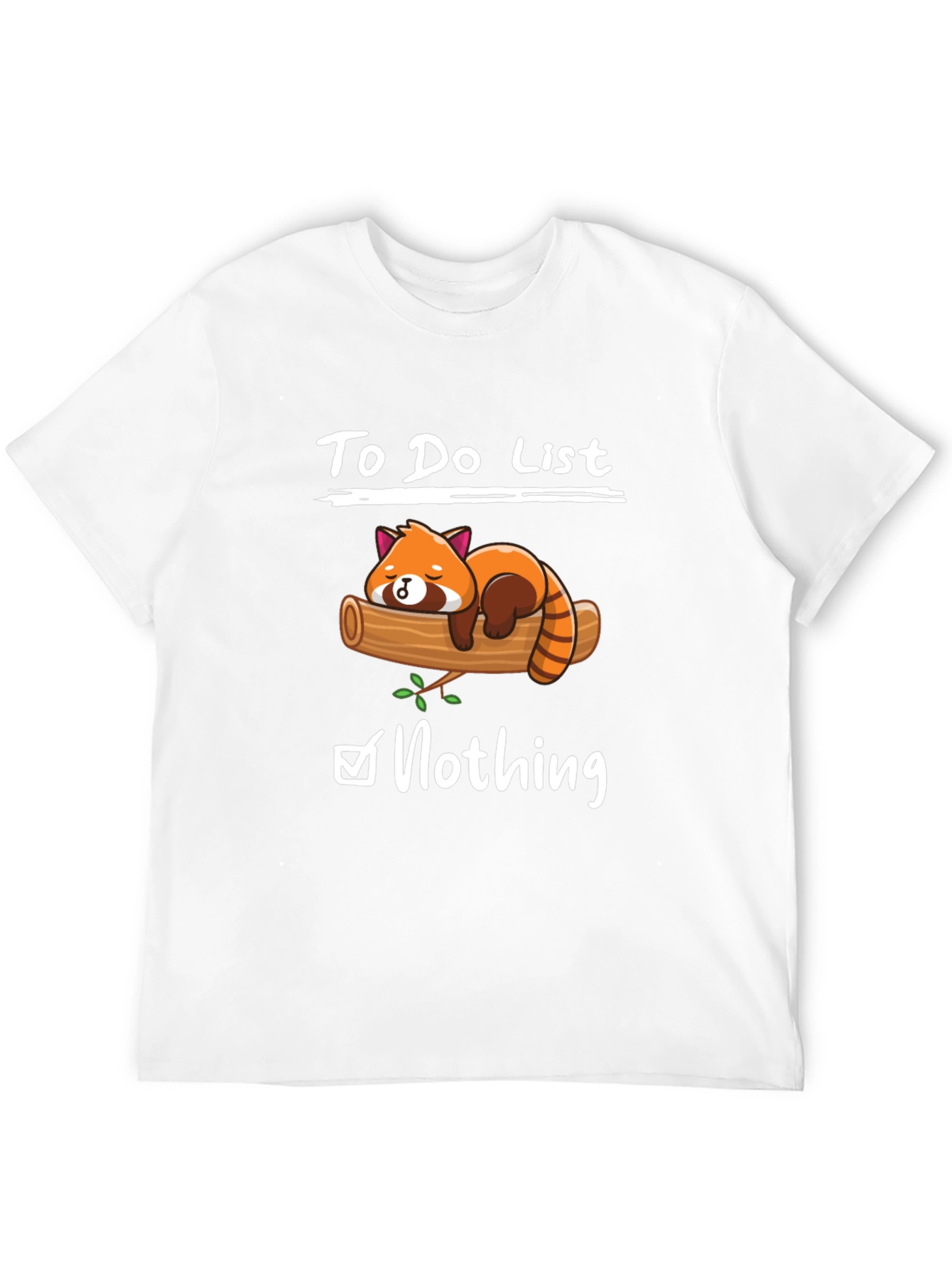 Black Lazy Red Panda To-Do List Graphic T-Shirt view 12