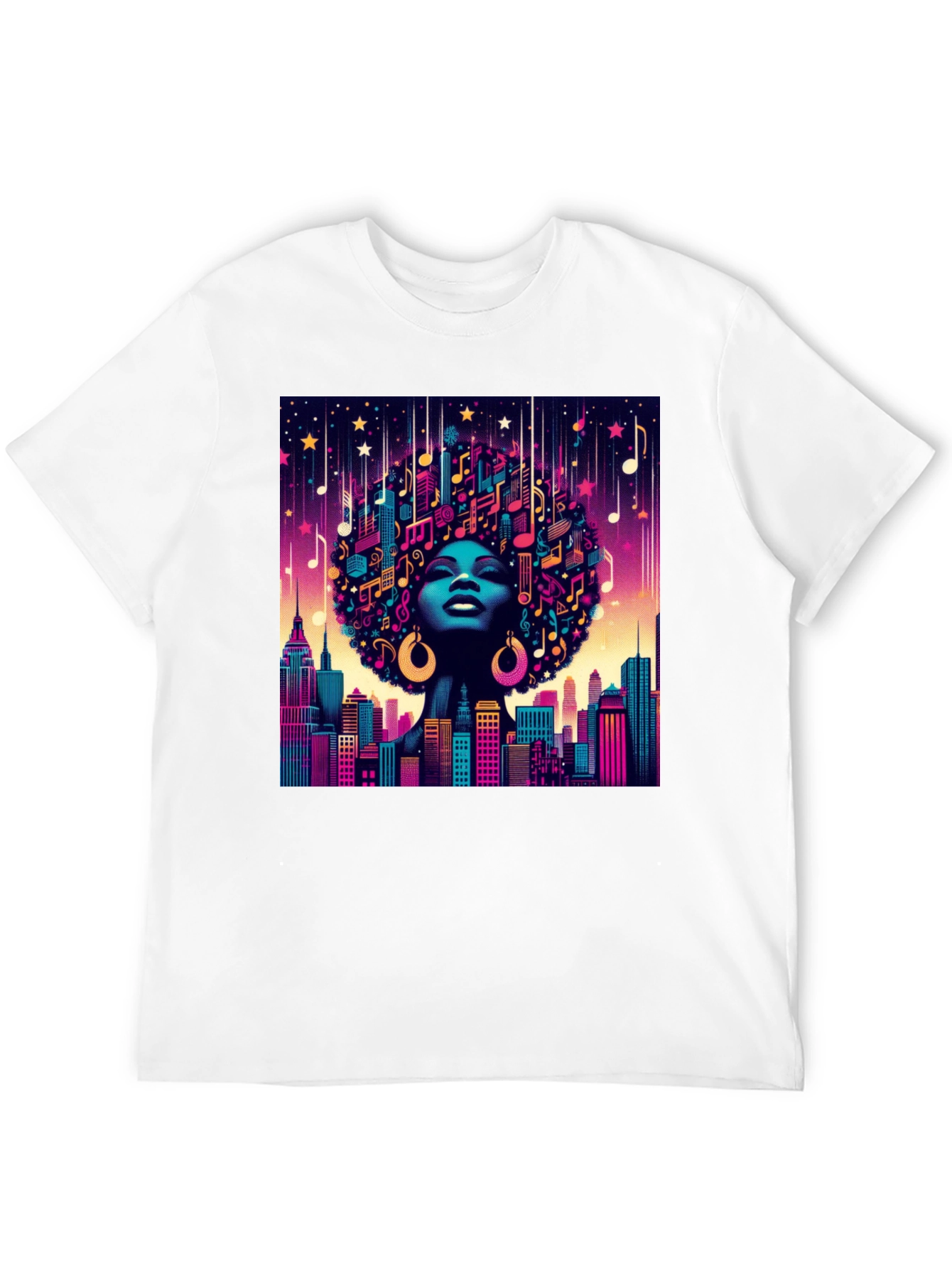 Black Musical Cityscape Graphic Tee - Afro Art view 12