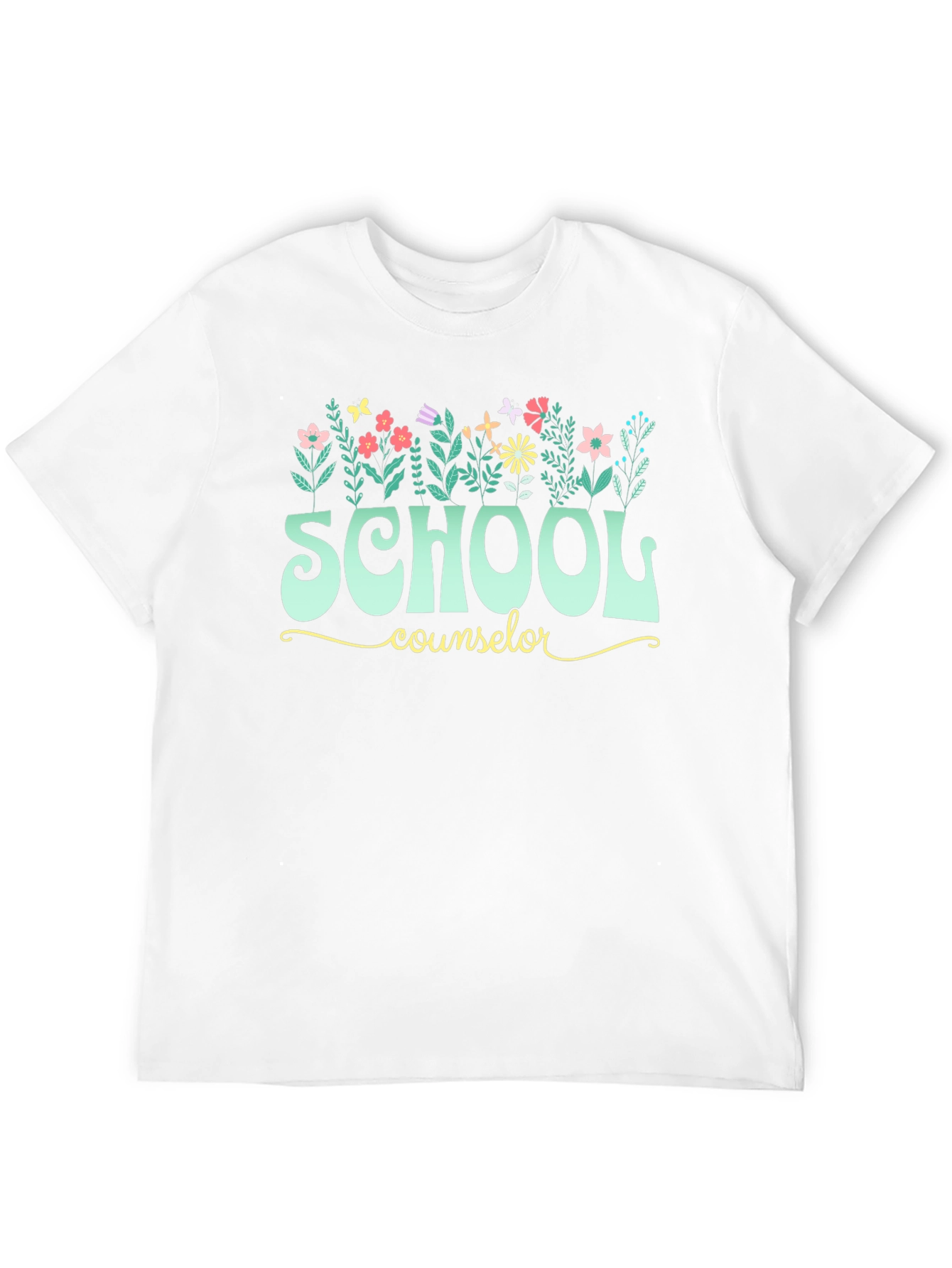 Black School Counselor Floral T-Shirt view 12