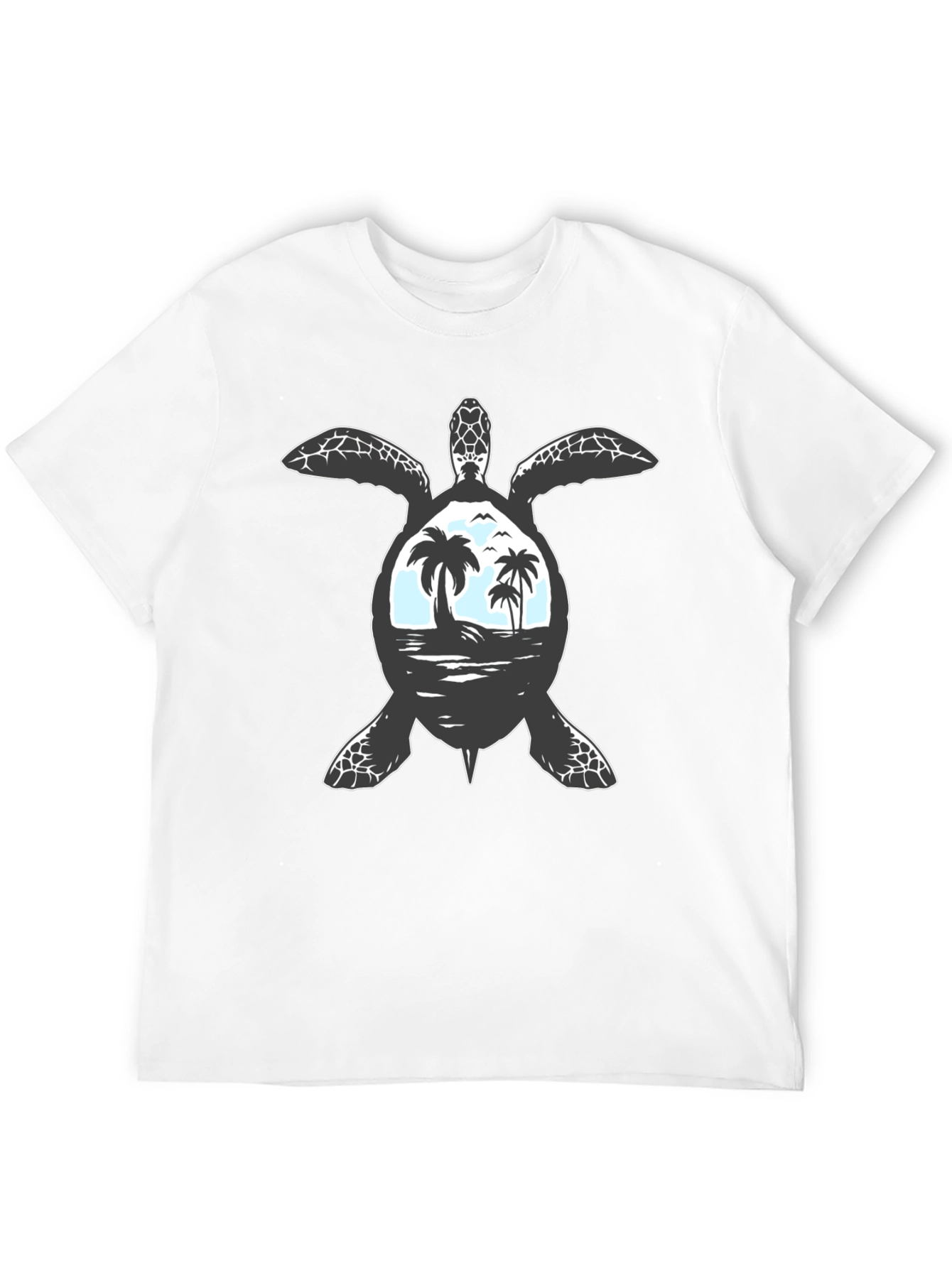 Black Sea Turtle Beach Scene T-Shirt view 12