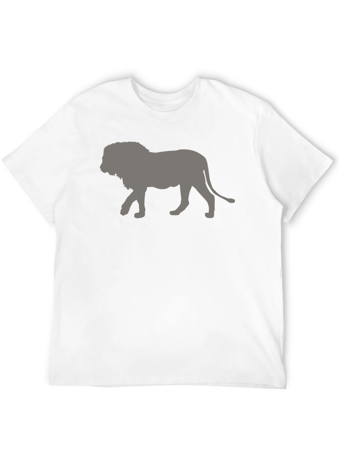 Black Lion Silhouette Men's Black T-Shirt view 12