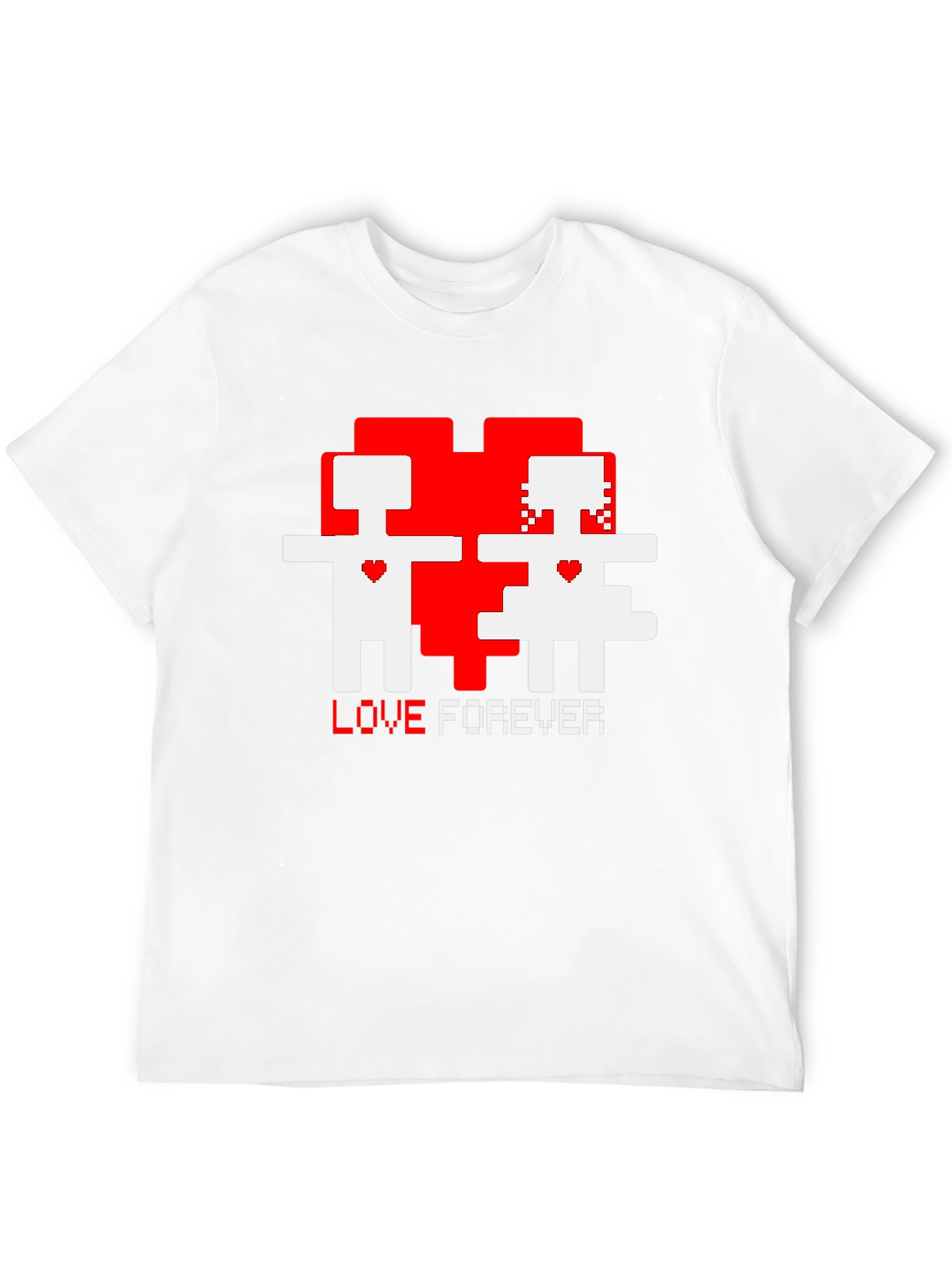 Black Pixel Love Forever Black T-Shirt view 12
