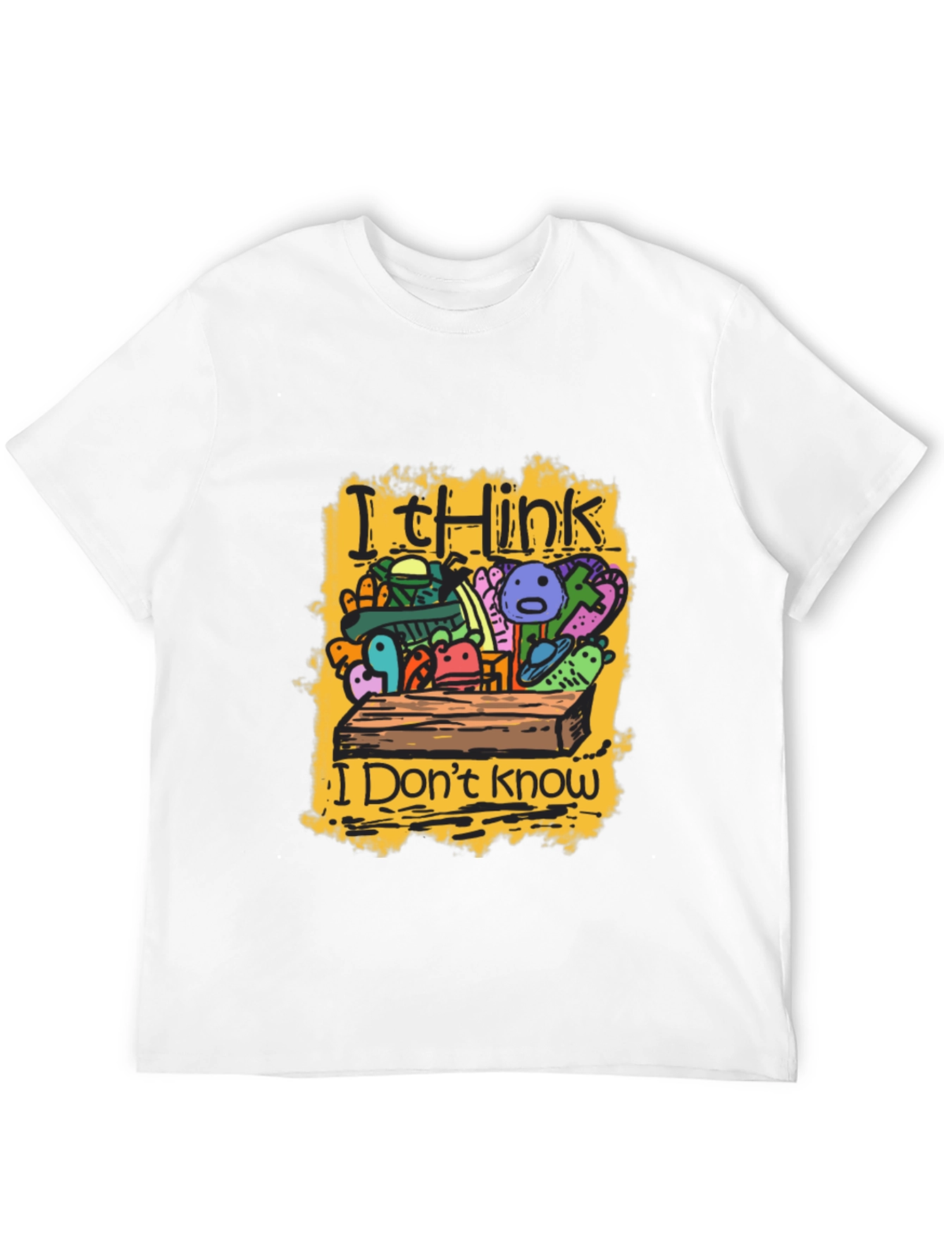 Black I Think I Don't Know Black Graphic Tee view 12