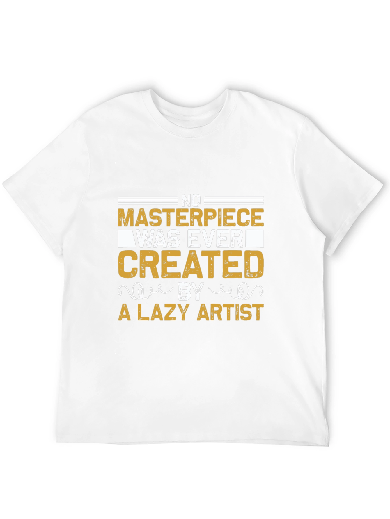 Black No Masterpiece Lazy Artist Graphic T-Shirt view 12